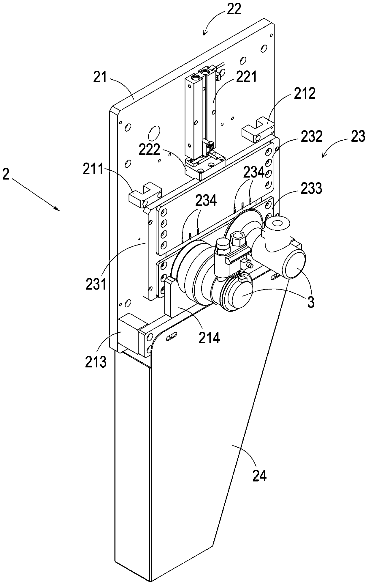 A sandpaper automatic stripping mechanism for cnc production line