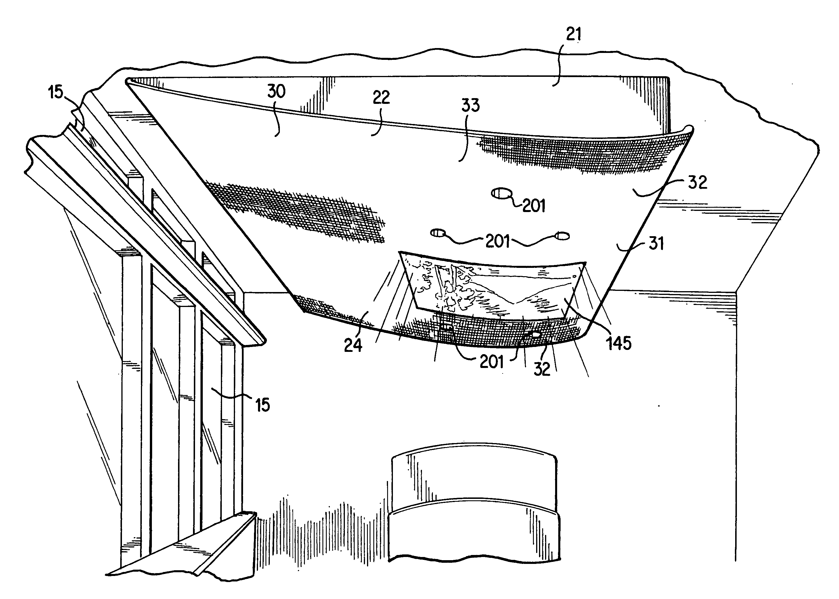 Method and overhead system for performing a plurality of therapeutic functions within a room