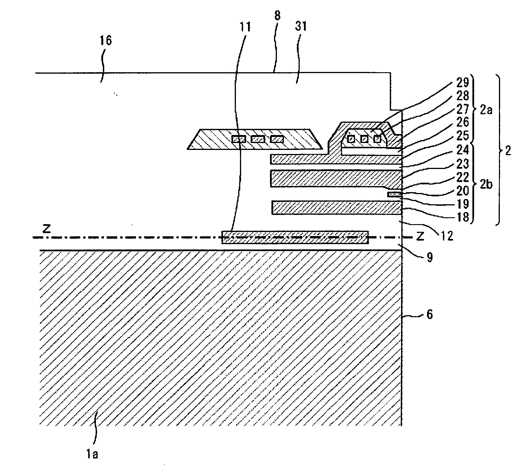 Magnetic head with heater of thermal flying height control