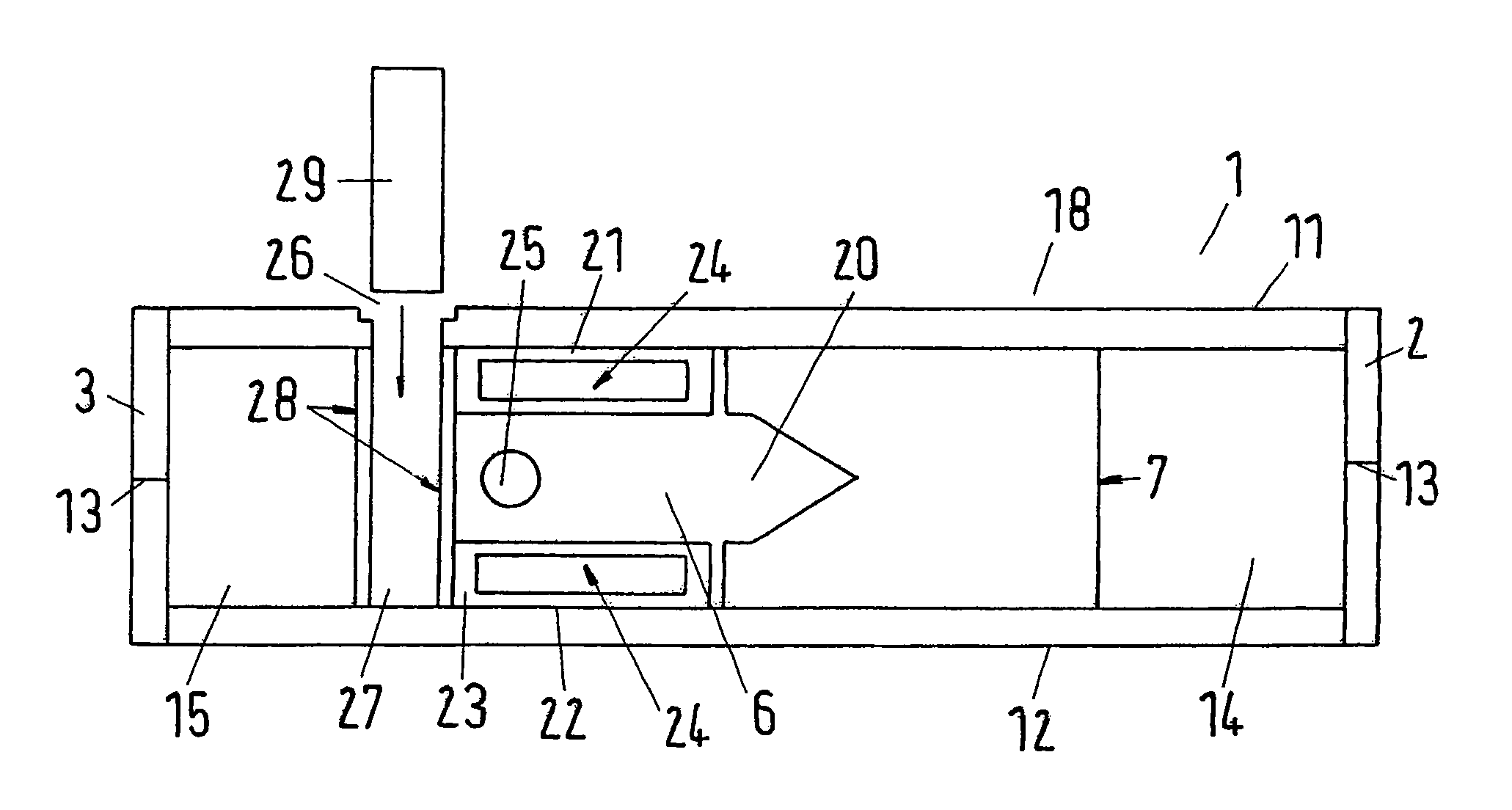 Electrical service switching device with an arc blowout device