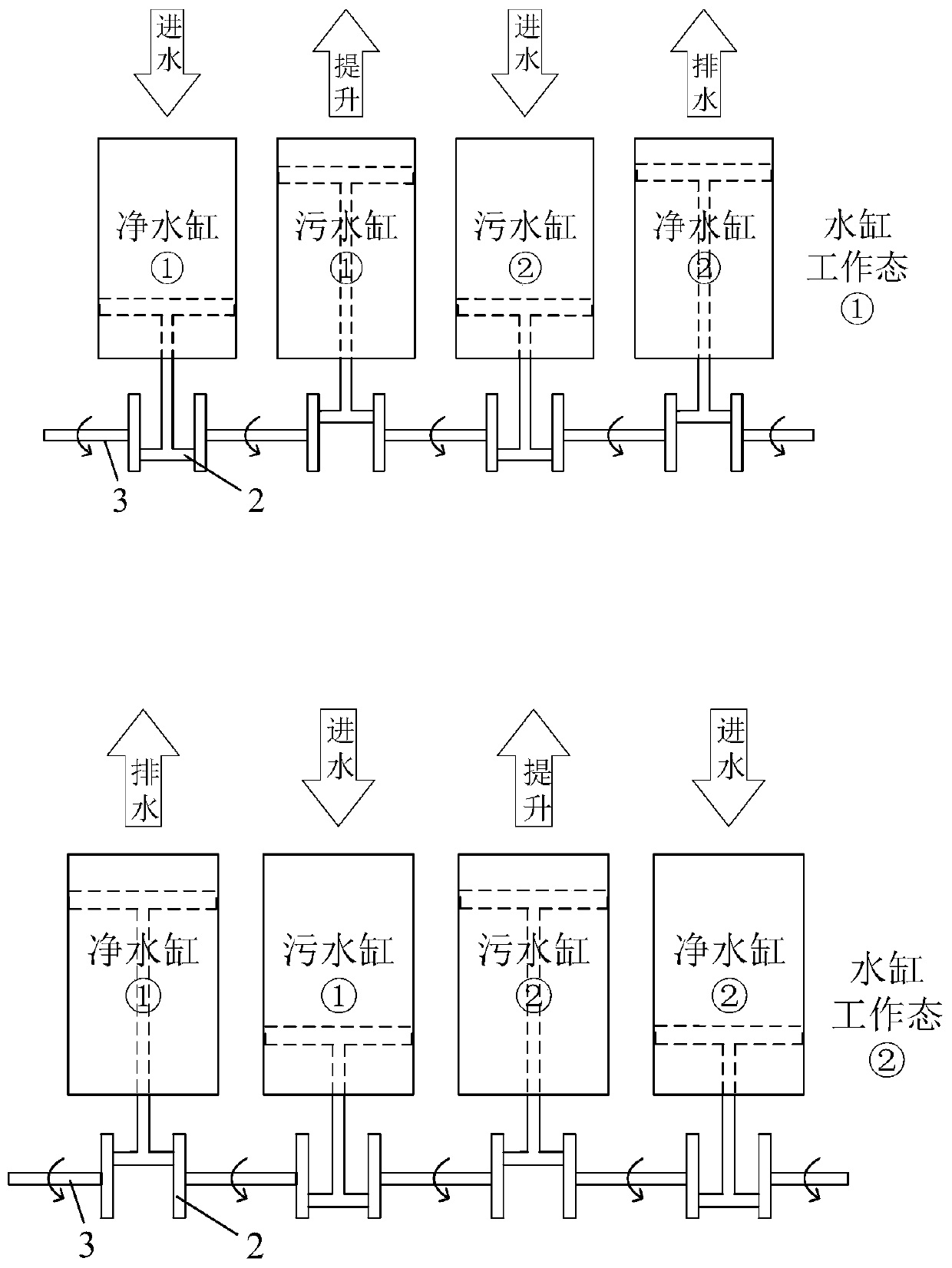 Deep-well mine auxiliary drainage device utilizing surface water potential energy