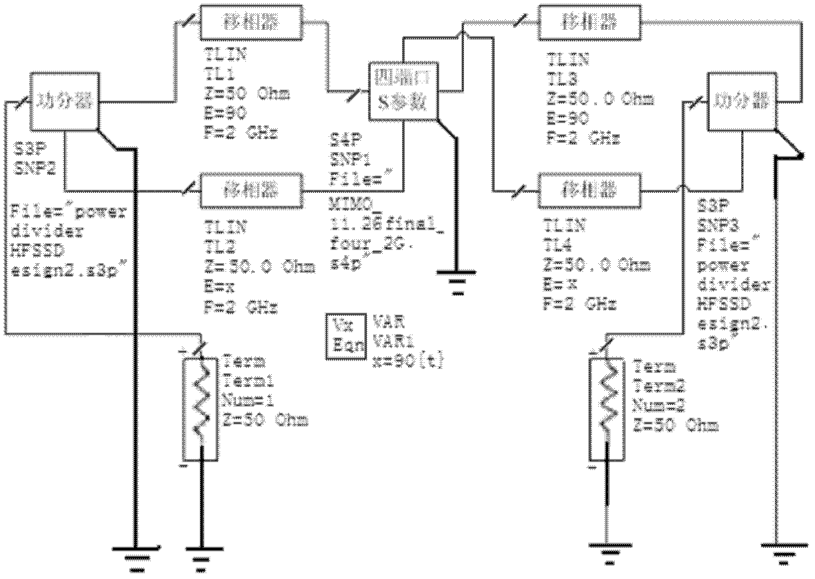 Three frequency range double antenna with high isolation