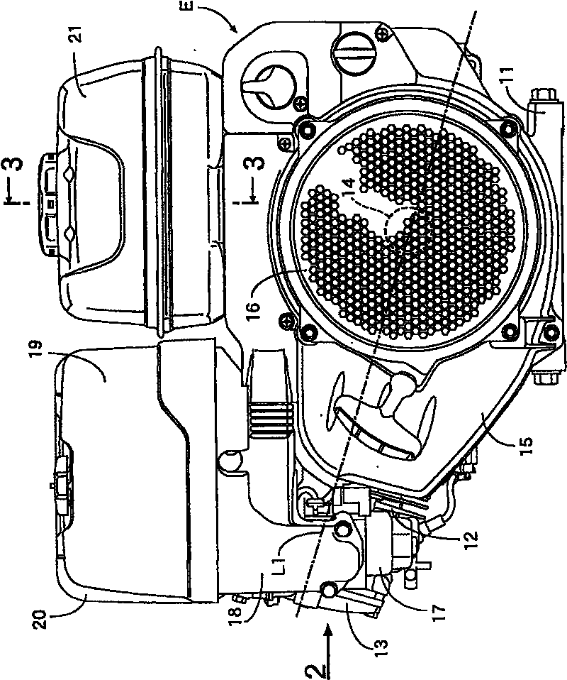 Engine gas-liquid separation device