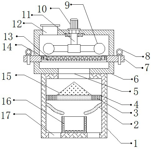 Dye filtering device for textile production