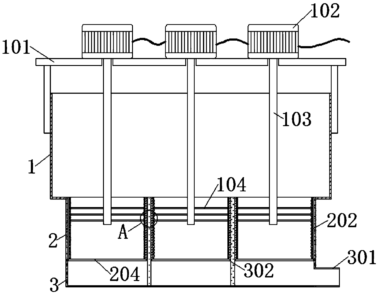 Efficient anti-blocking liquid filtering device