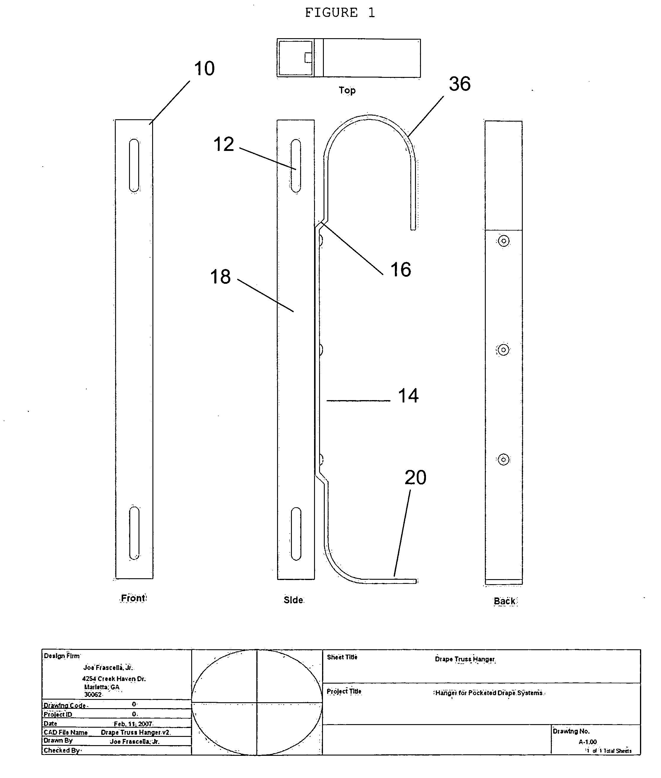 Pocketed drape pole truss hanger