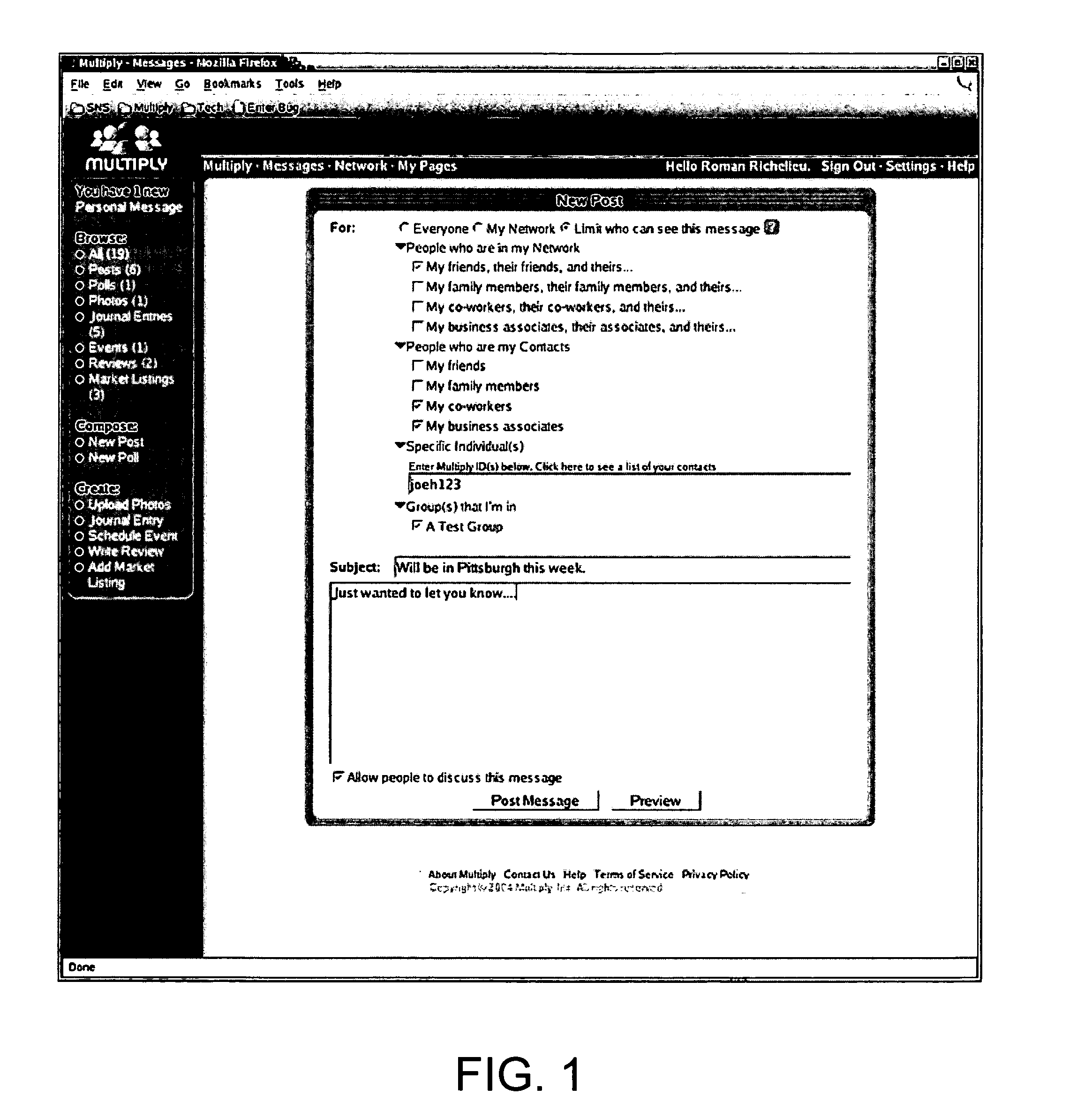 Method and system for associating a thread with content in a social networking environment