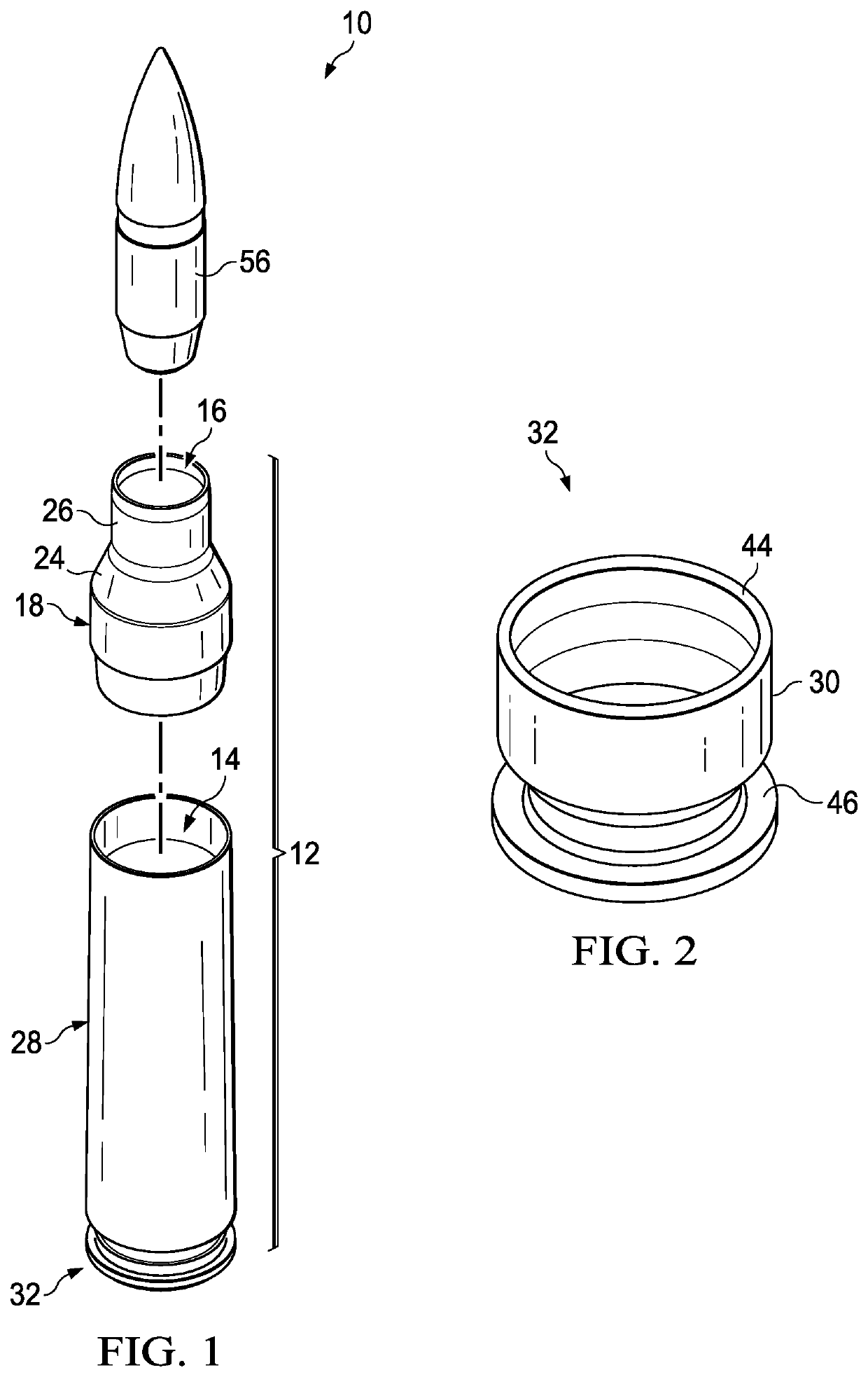 Polymer ammunition and cartridge having a convex primer insert