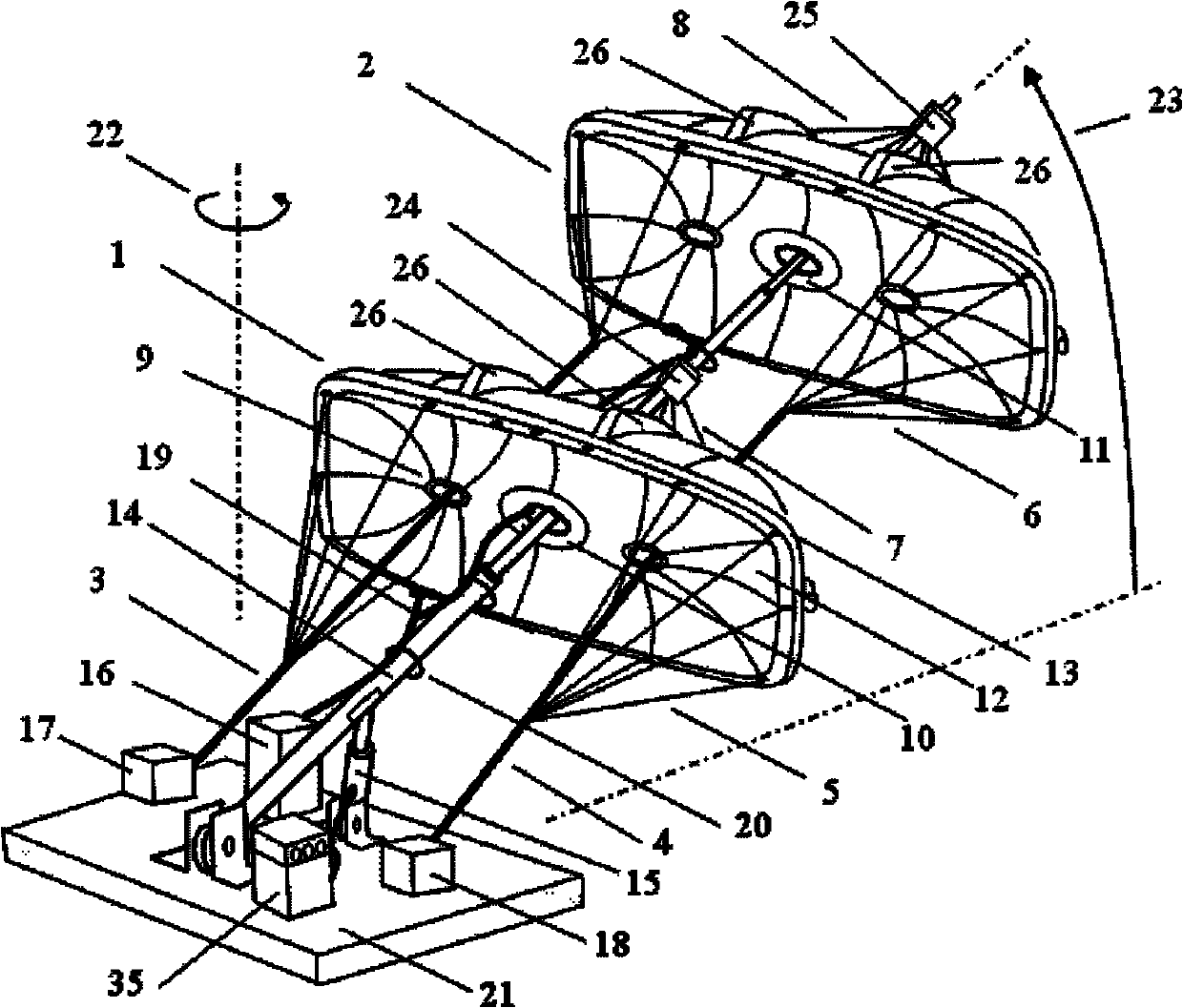 Folding air-inflation type wind energy parasail device with center bracket