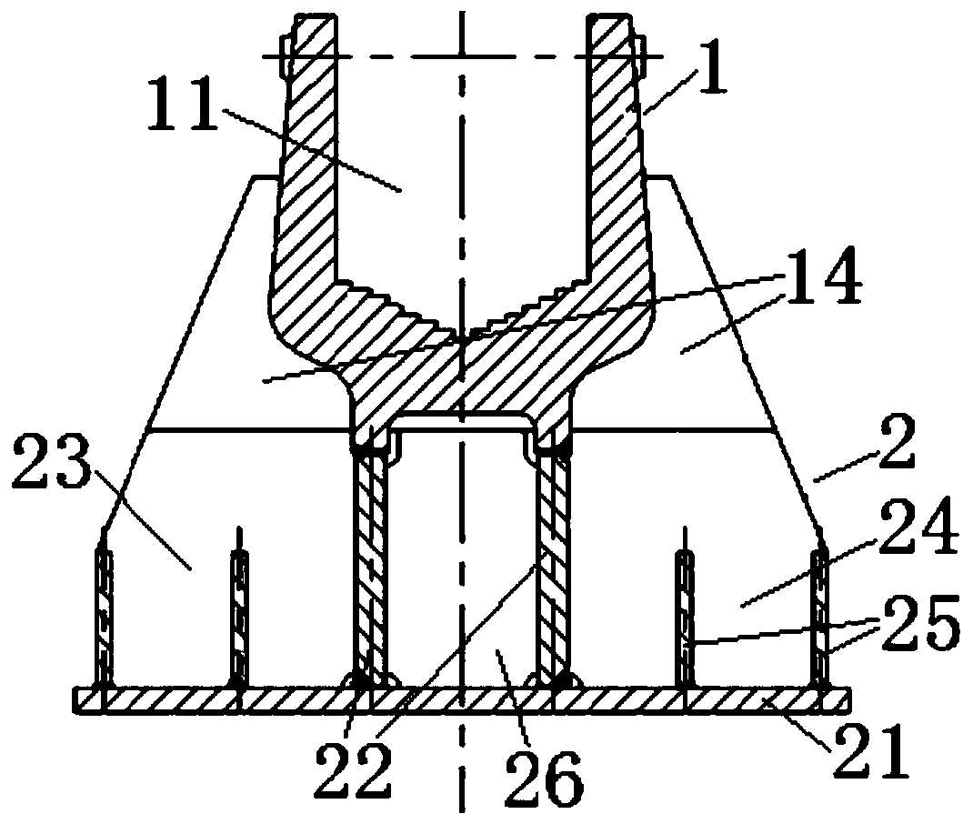 Cast-weld combined type cable saddle forming structure