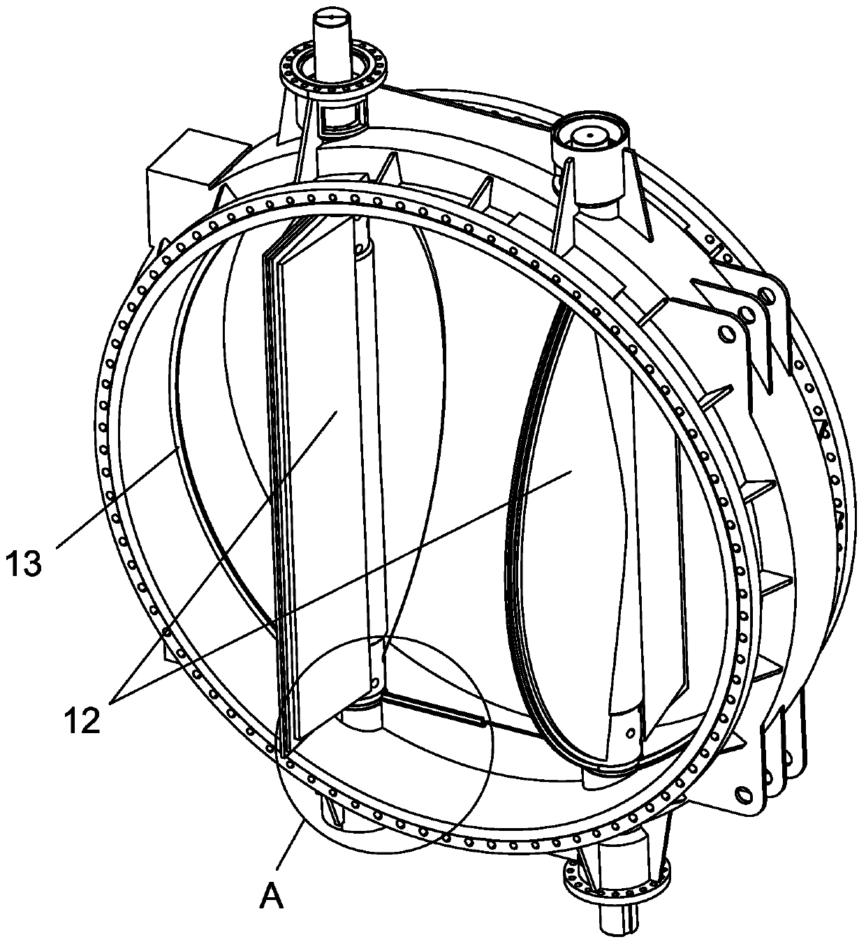 Metal-sealed double-plate hydraulic-operated adjusting butterfly valve