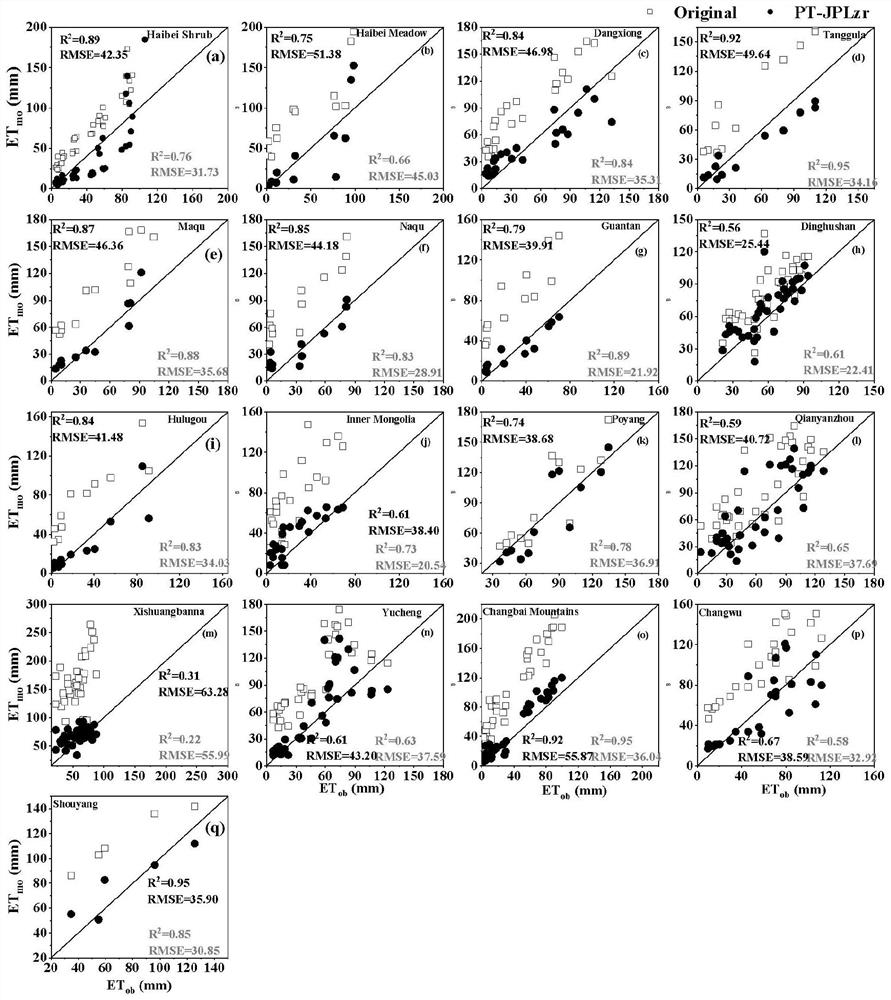 Construction method of regional scale evapotranspiration model synchronously considering dynamic changes of vegetation canopies and root systems