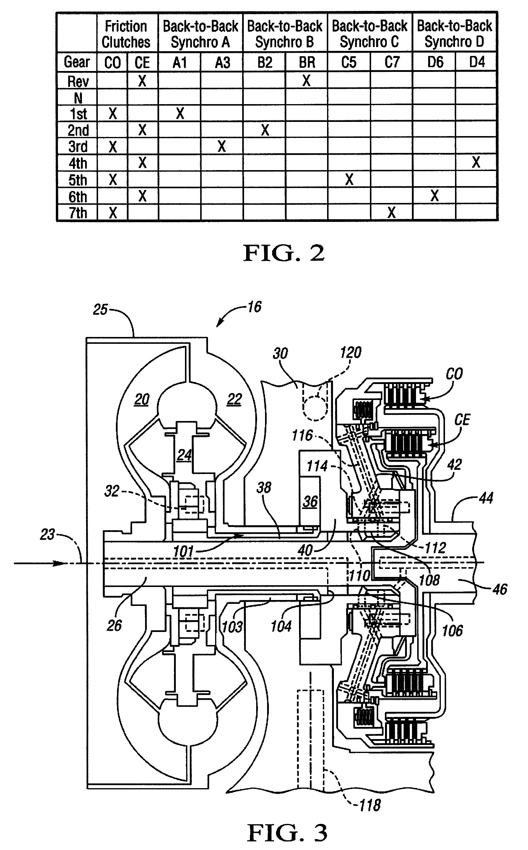 Powertrain with torque converter and axially compact seven speed dual clutch transmission