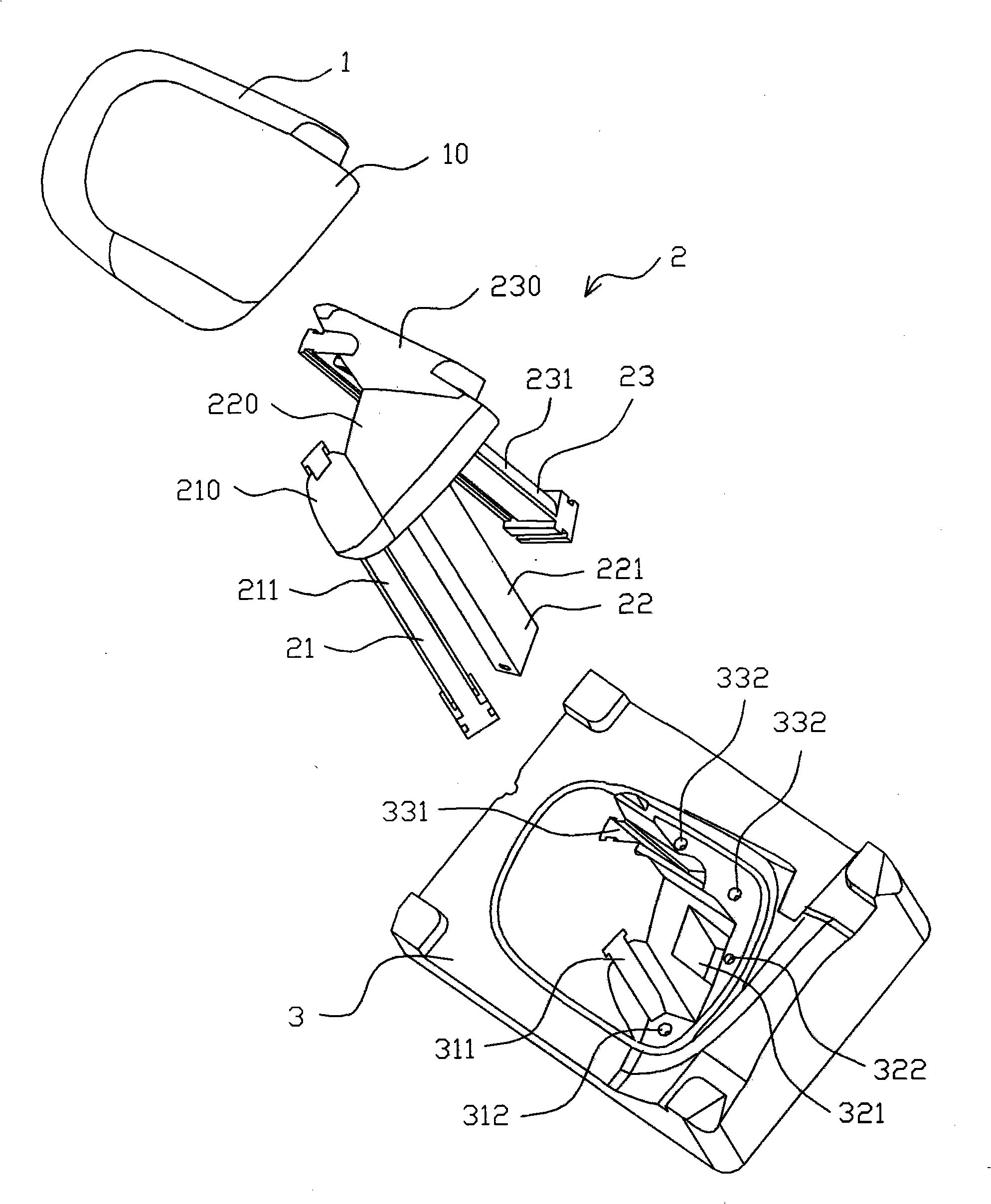 Inclined pin structure