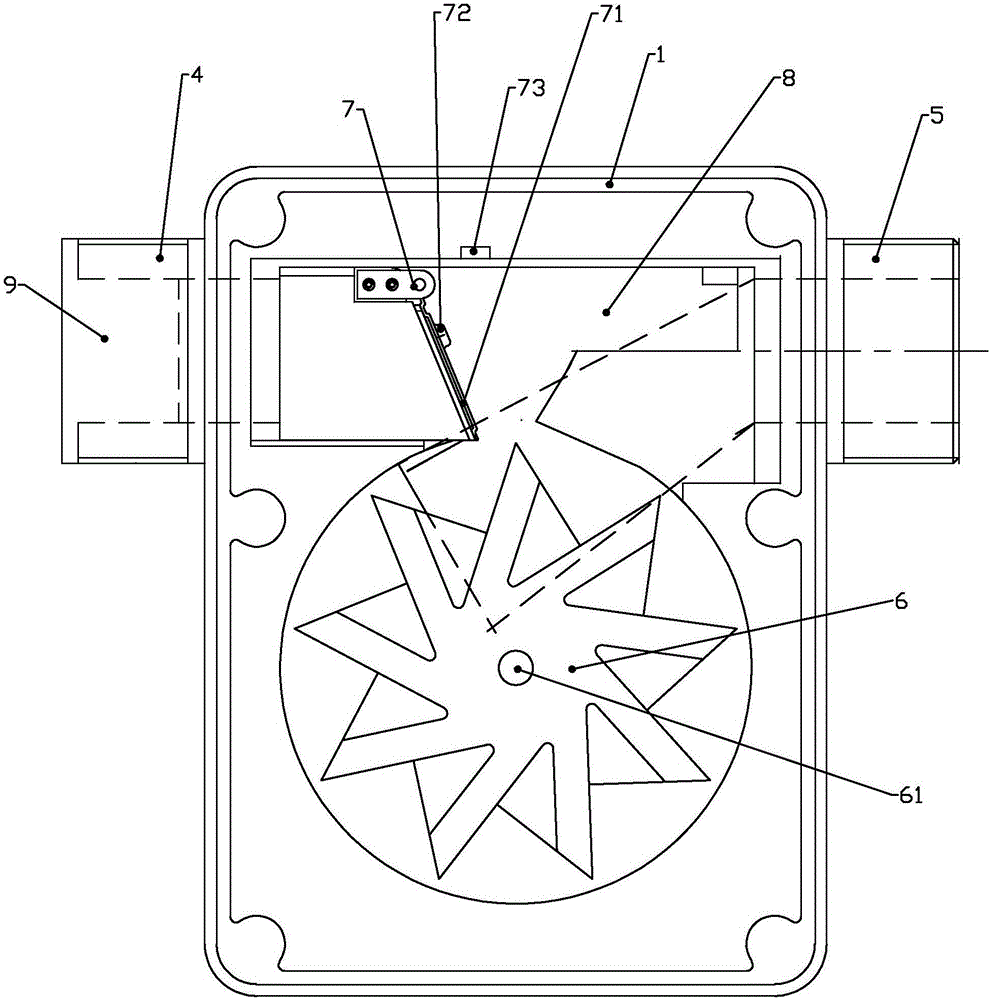 Impeller type gas flow metering device