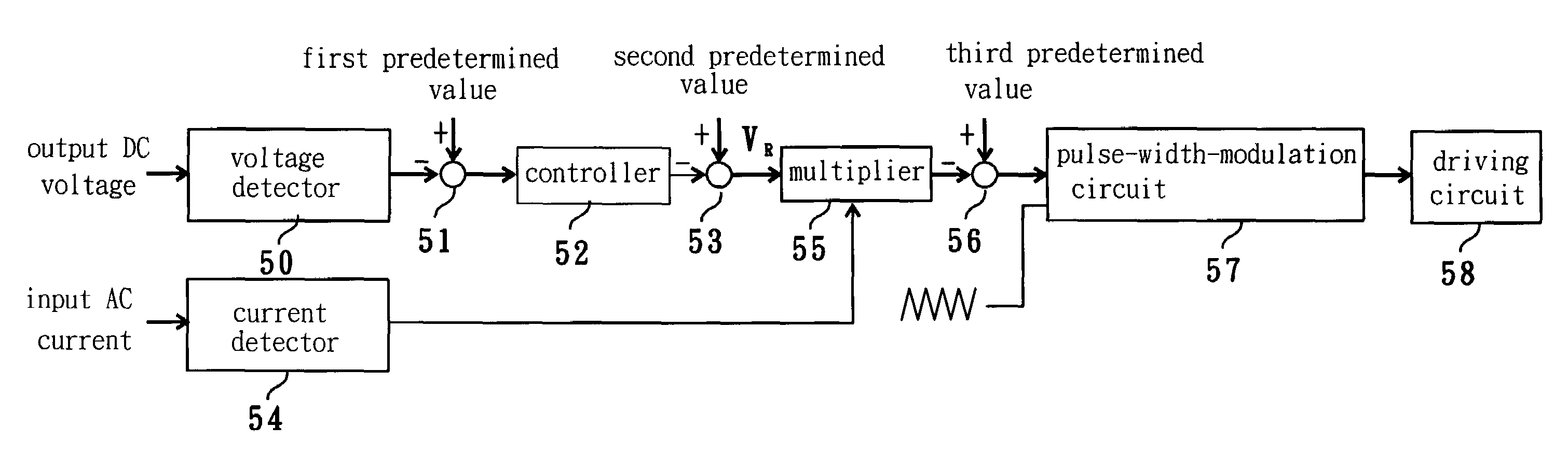 Control method of AC/DC power converter for input current harmonic suppression