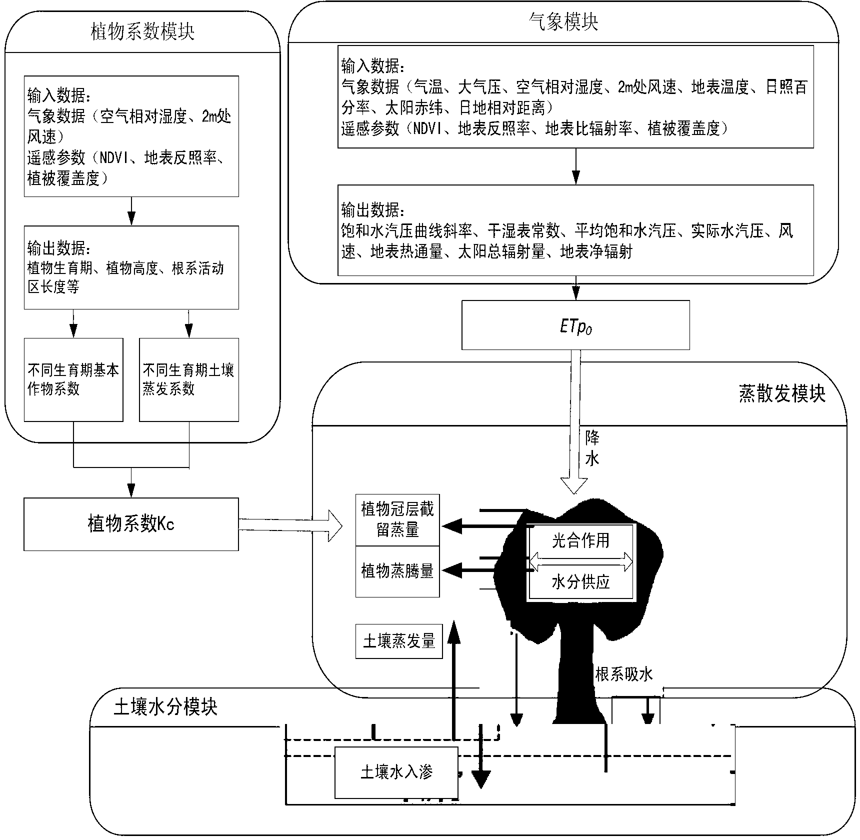 Green water flow estimation method and device