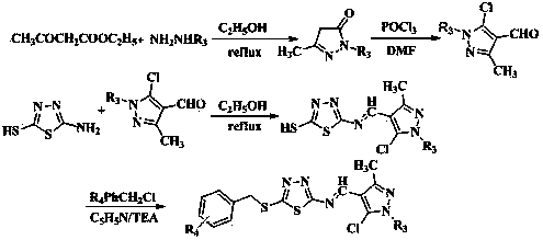 Pyrazole amide and pyrazole imine derivatives containing substituted 1, 3, 4-thiadiazole thioether as well as preparation method and application of derivatives