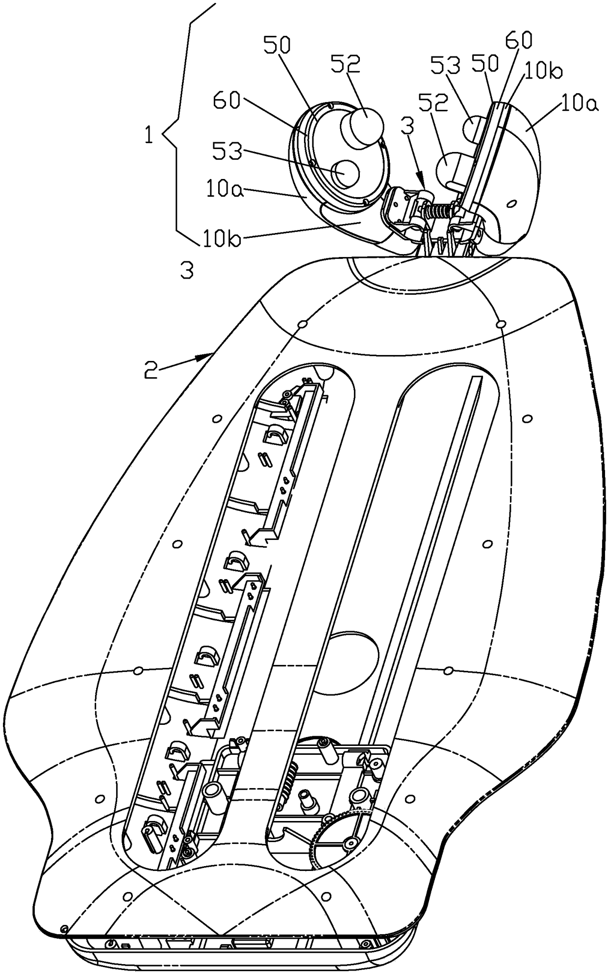 Massage head capable of producing heat