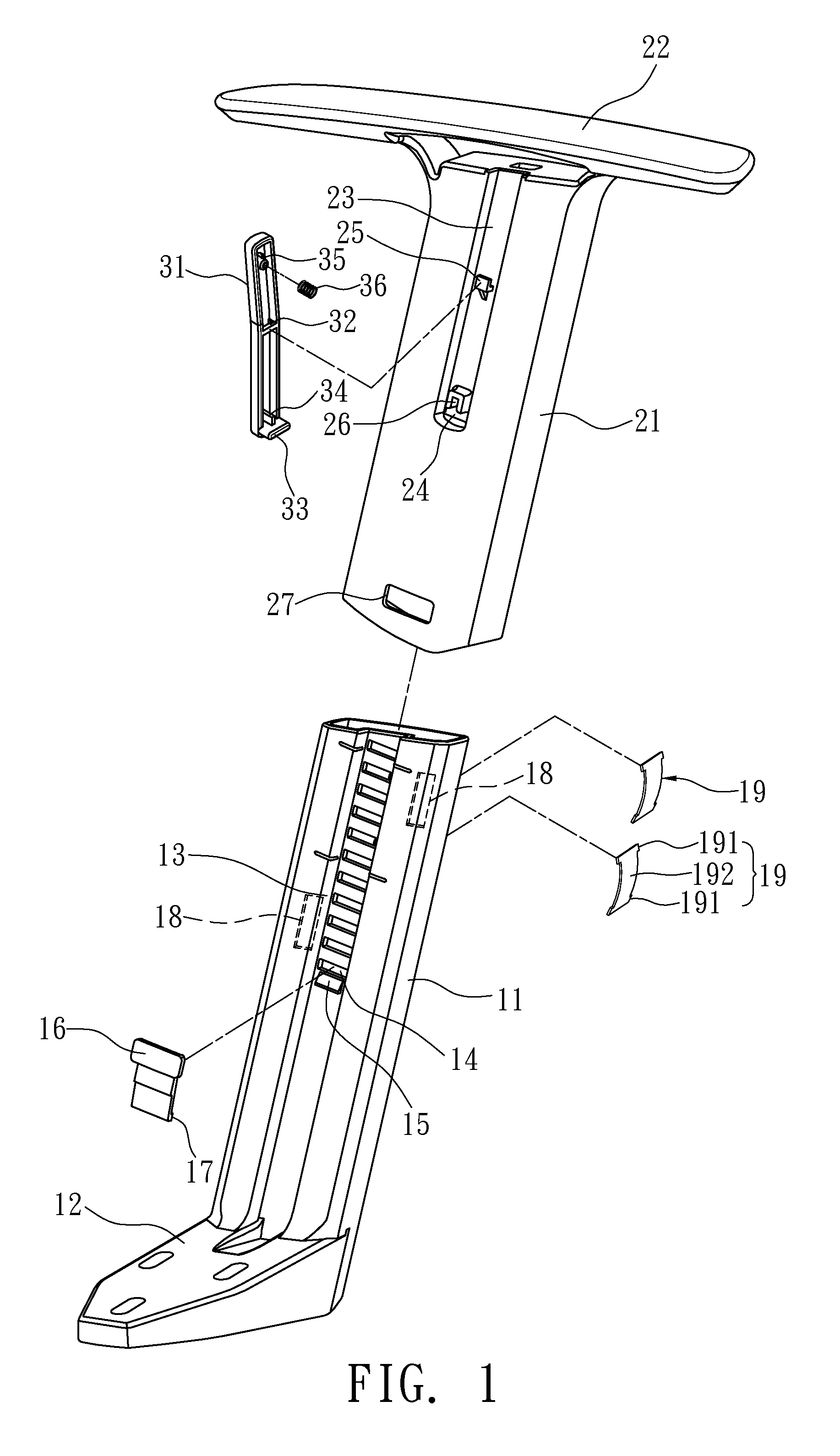 Adjusting Mechanism For Arm Rest