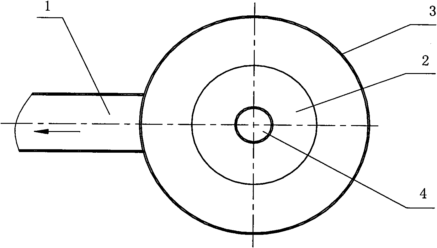 Device for guiding airflow to impact liquid level in tangential direction for forming moisture-containing airflow