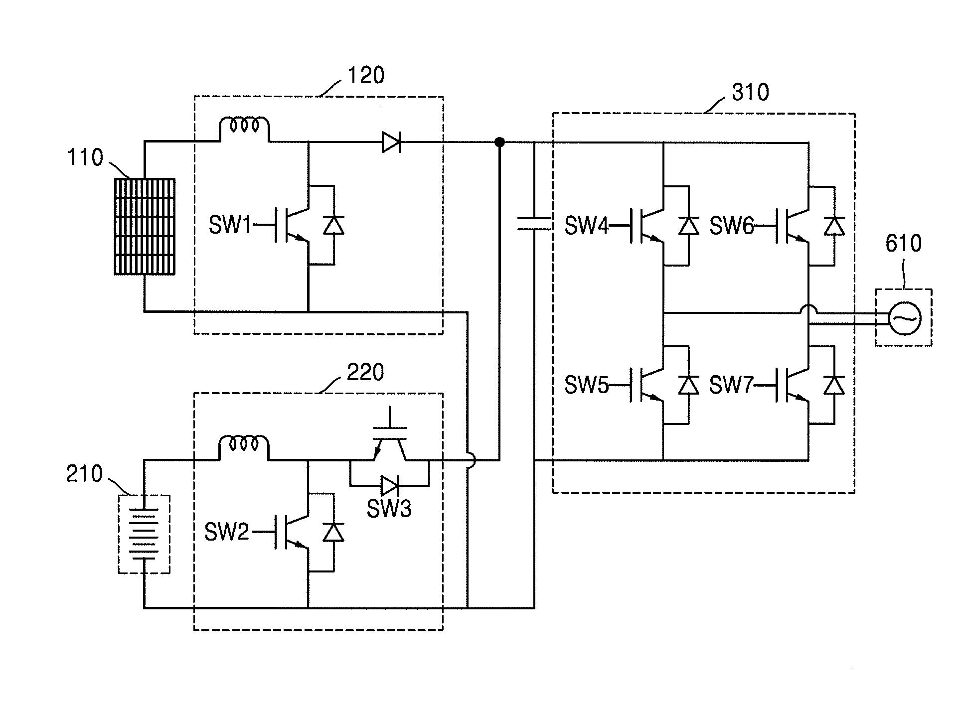 Hybrid power conversion system and method of determining efficiency using the same