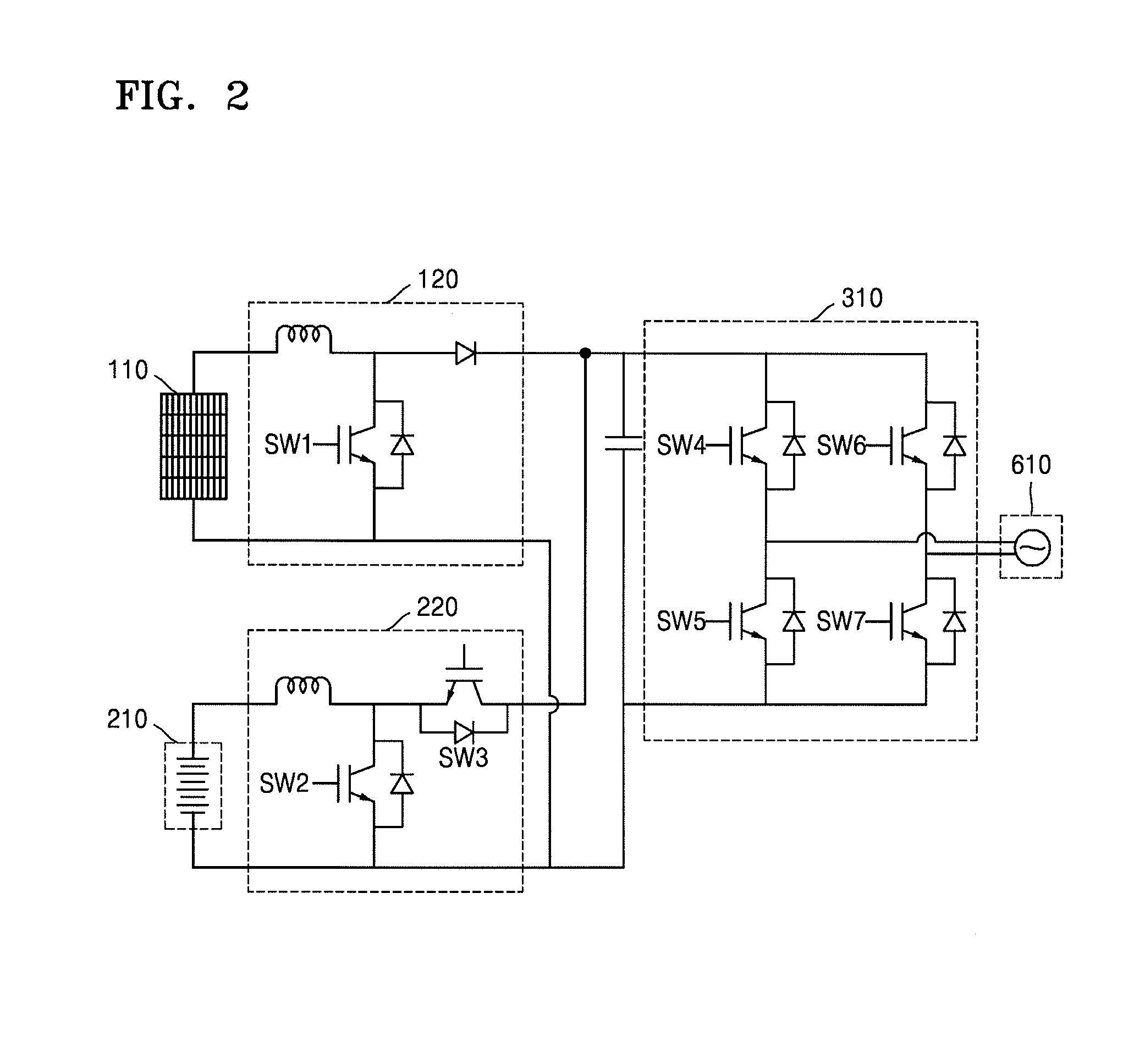 Hybrid power conversion system and method of determining efficiency using the same