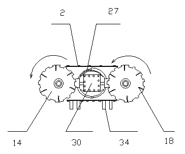 Cutting disc type rotating arm heading machine cutting device