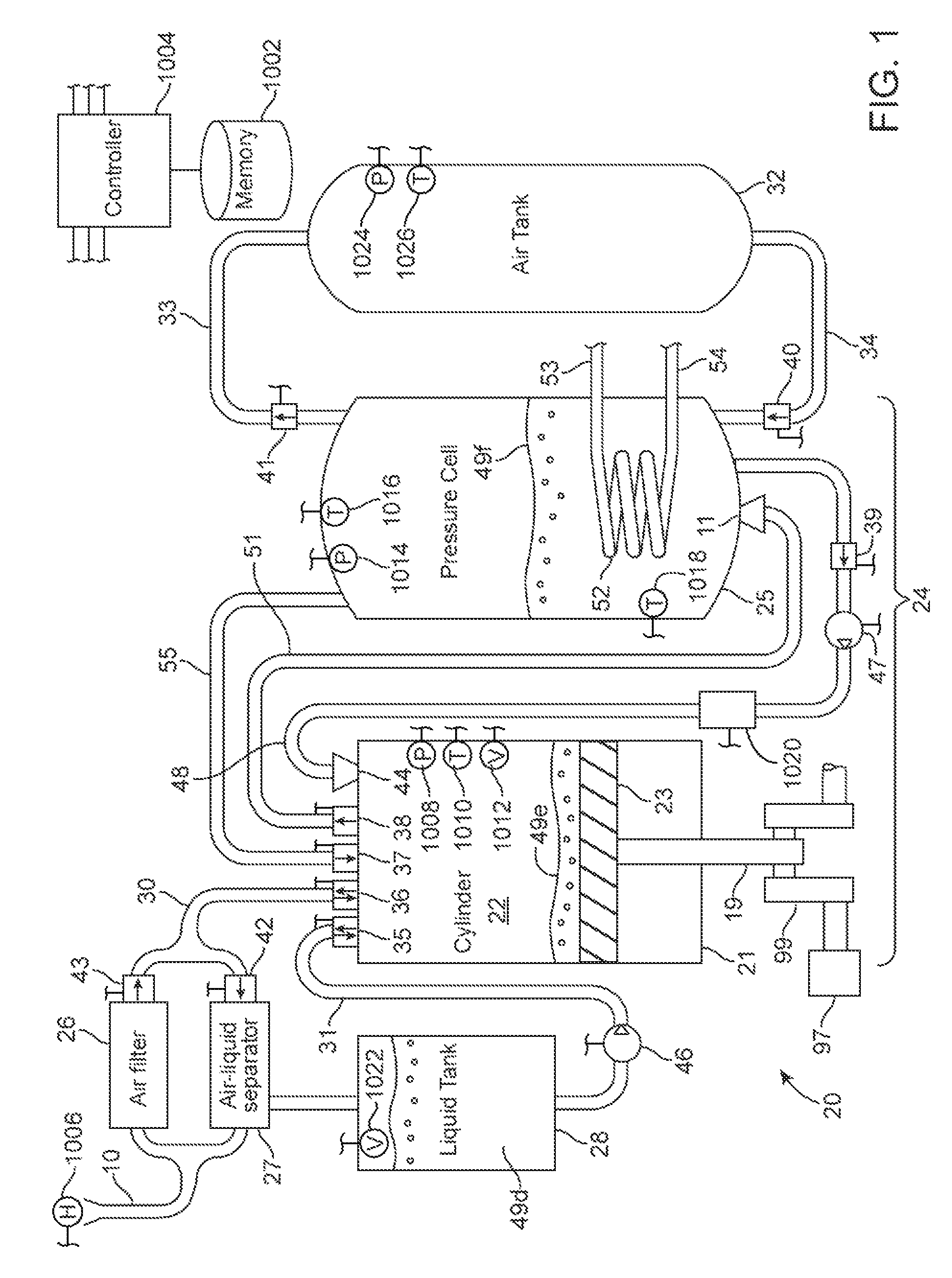 Compressed air energy storage system utilizing two-phase flow to facilitate heat exchange