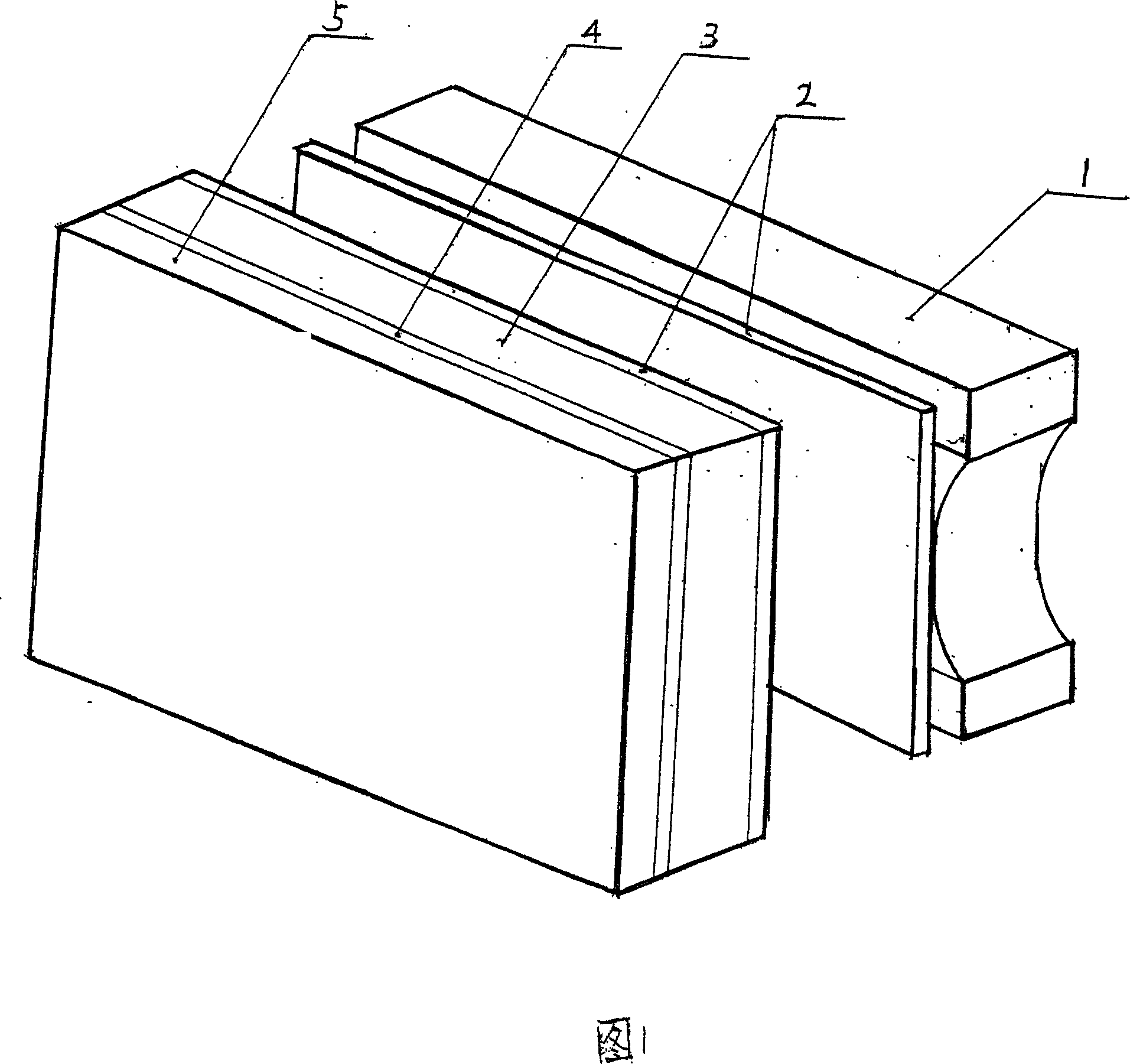 Volume preionization high barometric large volume stable and even discharging compound electrode structure