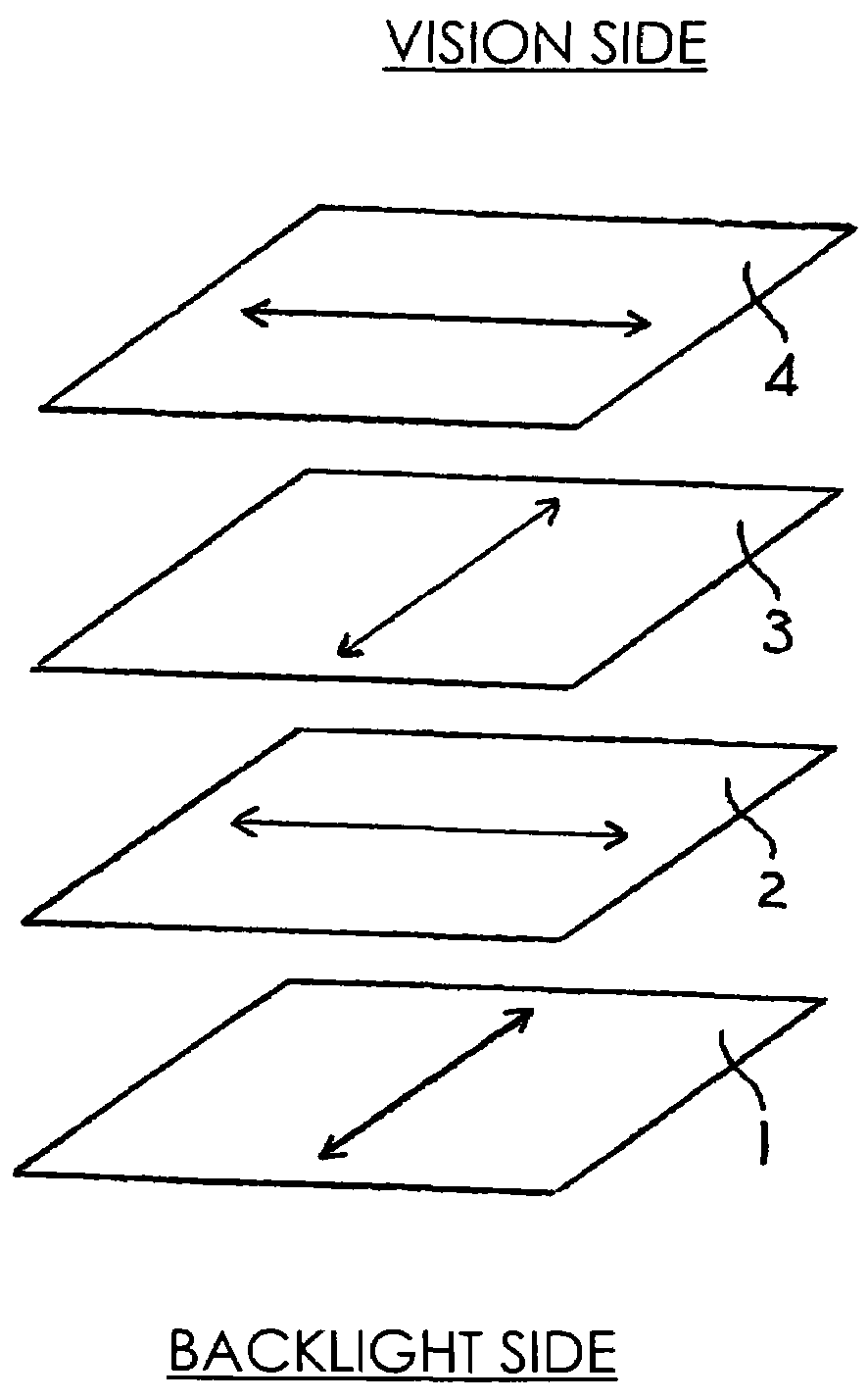 In-plane switching mode liquid crystal display device having a biaxial optically anisotropic member