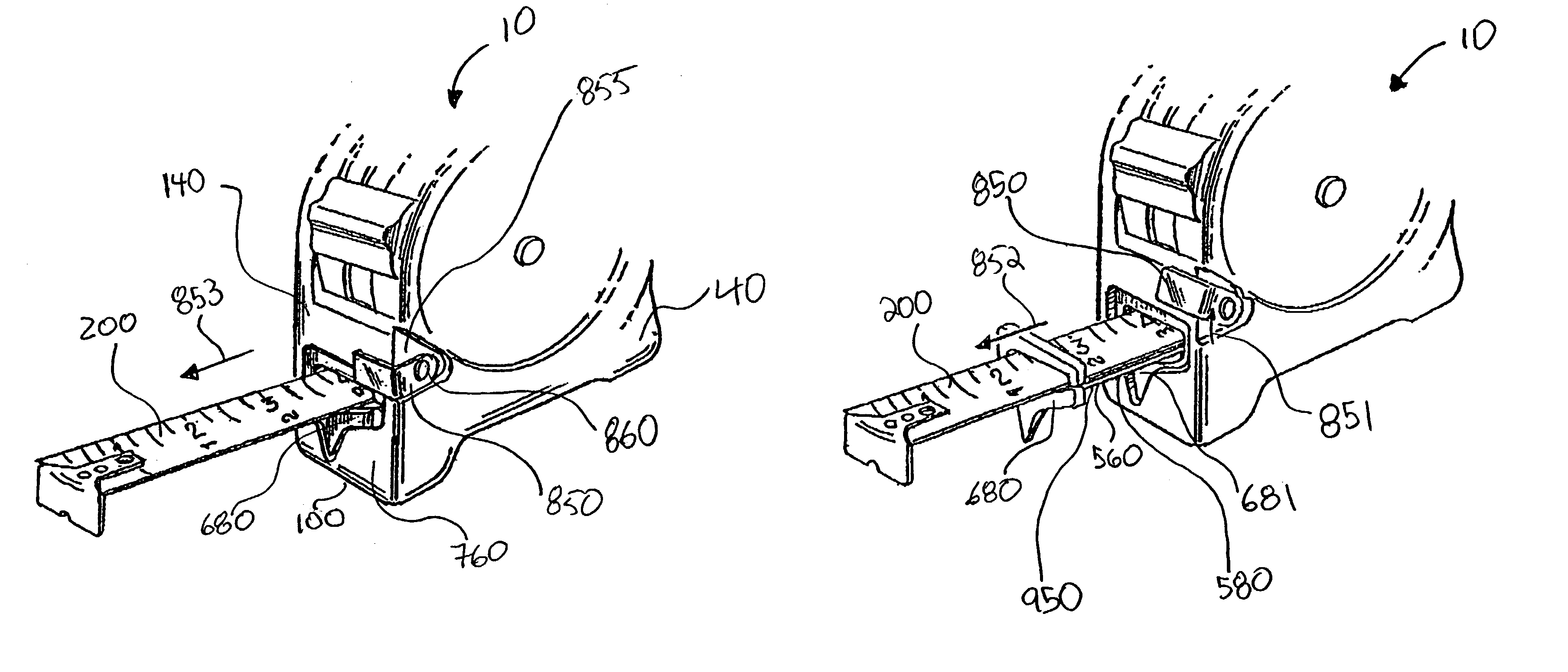 Tape measure apparatus which can be used as a marking gauge and/or compass