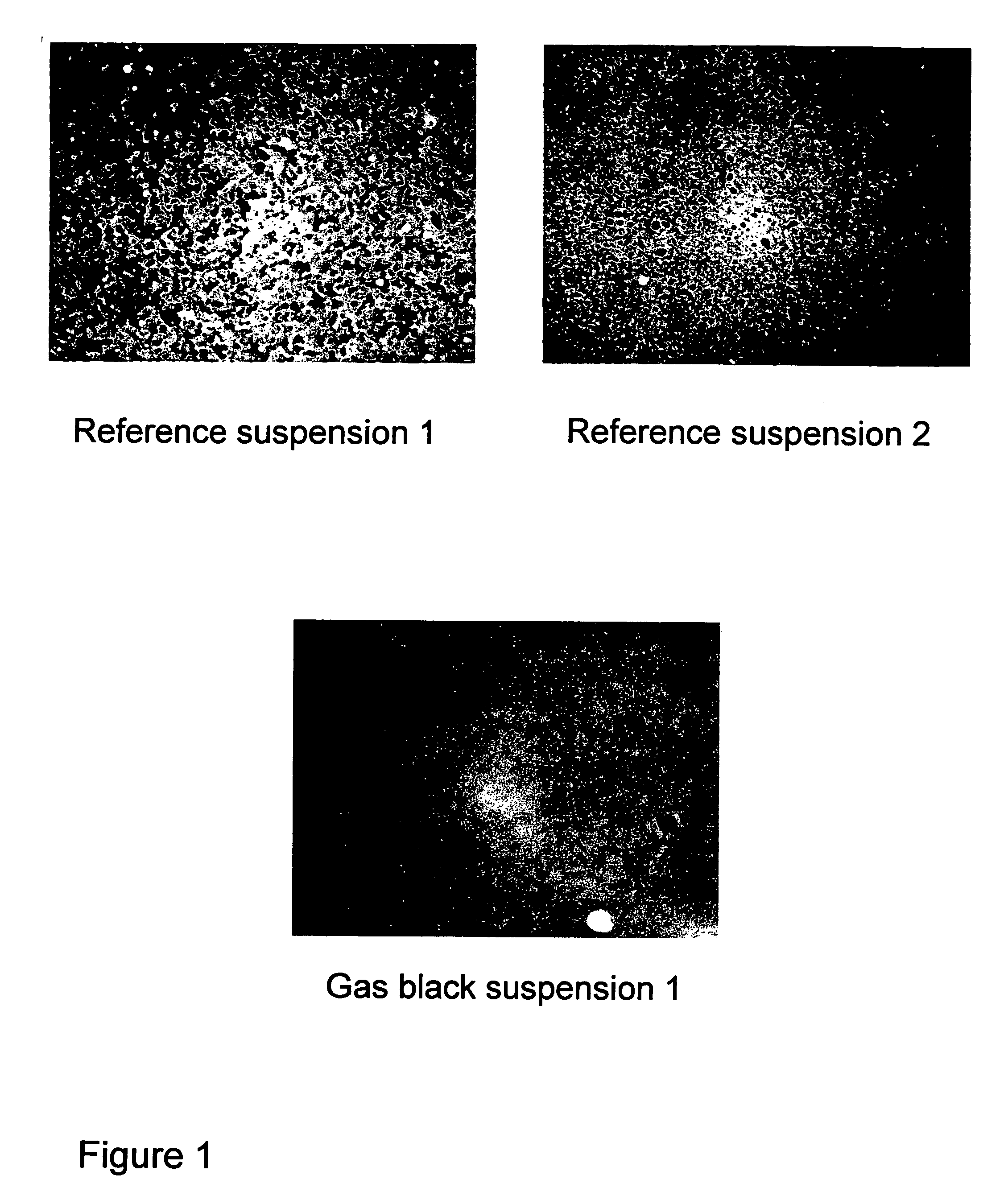 Aqueous, colloidal, freeze-resistant and storage-stable gas black suspension