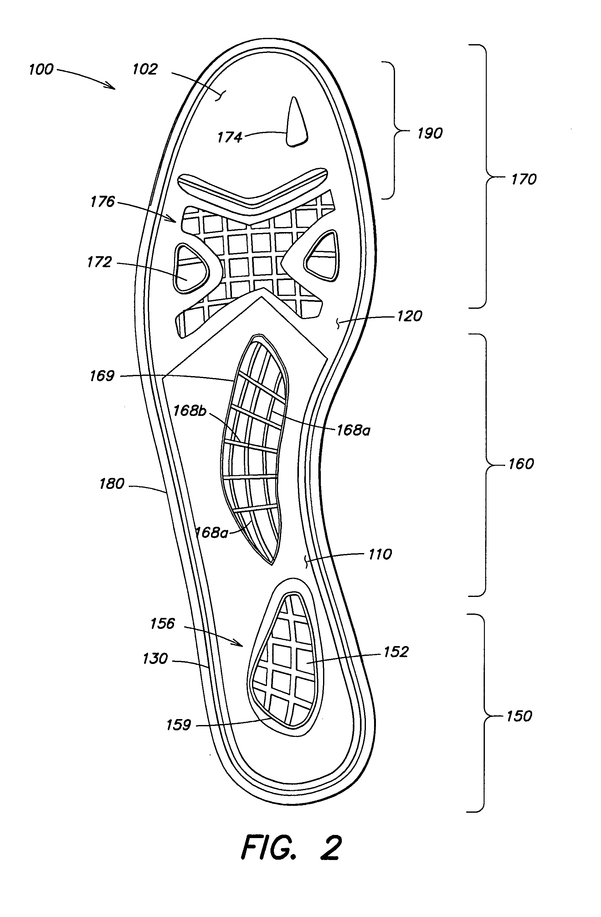 Grid midsole insert