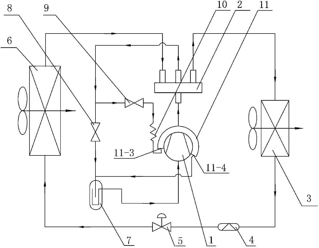 Energy-saving defrosting air source heat pump system