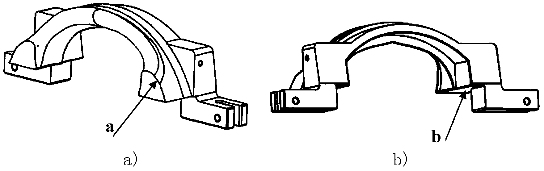 Movable block combined type hot forming turnup mold and use method