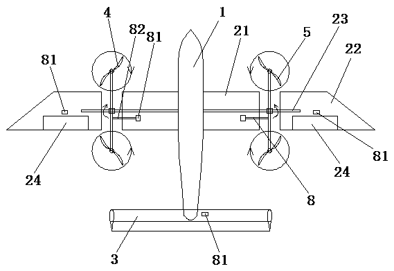 A four-axle vertical take-off and landing fixed-wing aircraft