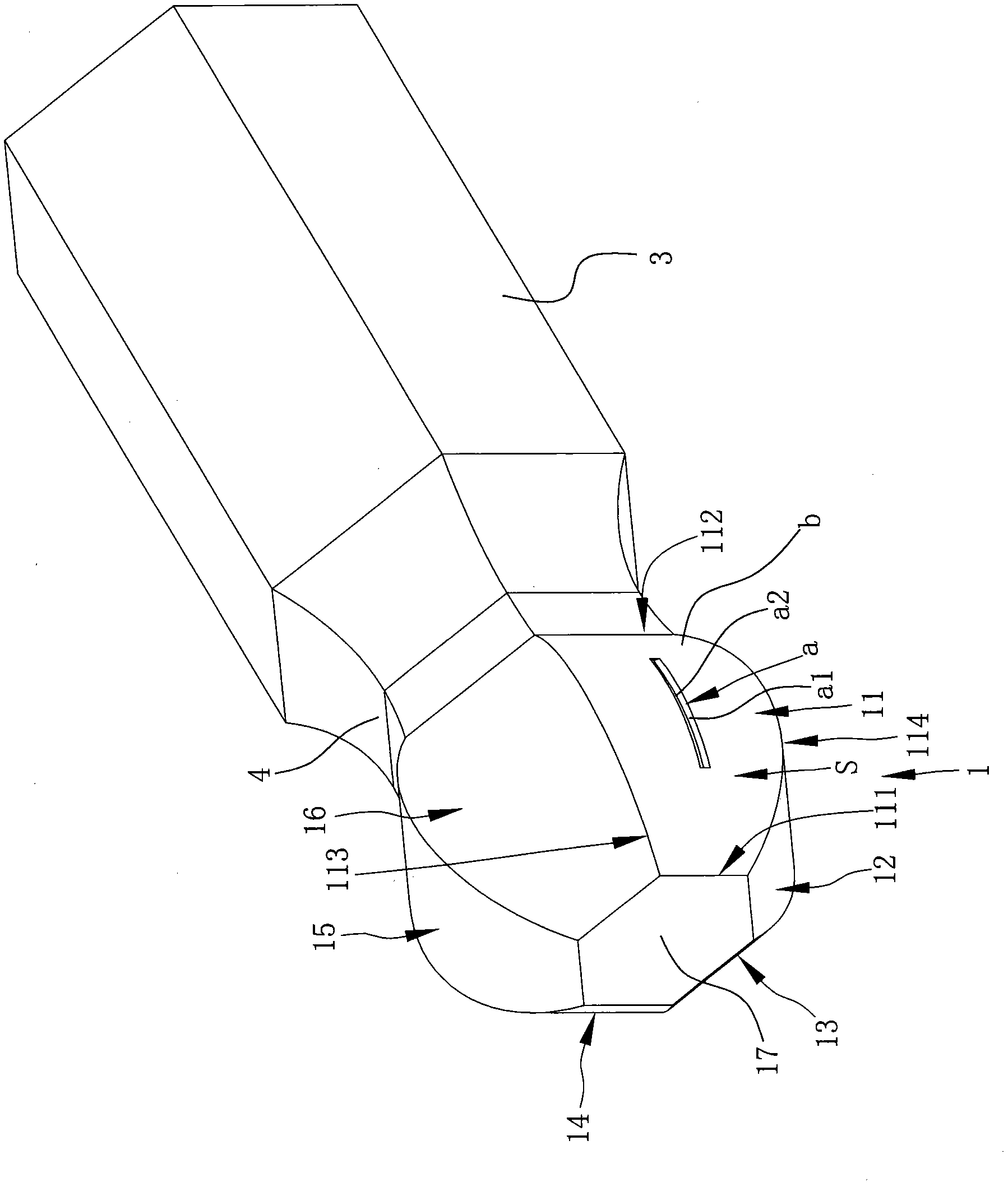 Spanner with hexagonal ball end