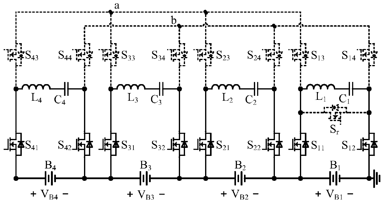 Resonant equalization circuit with controllable equalization voltage difference and control method