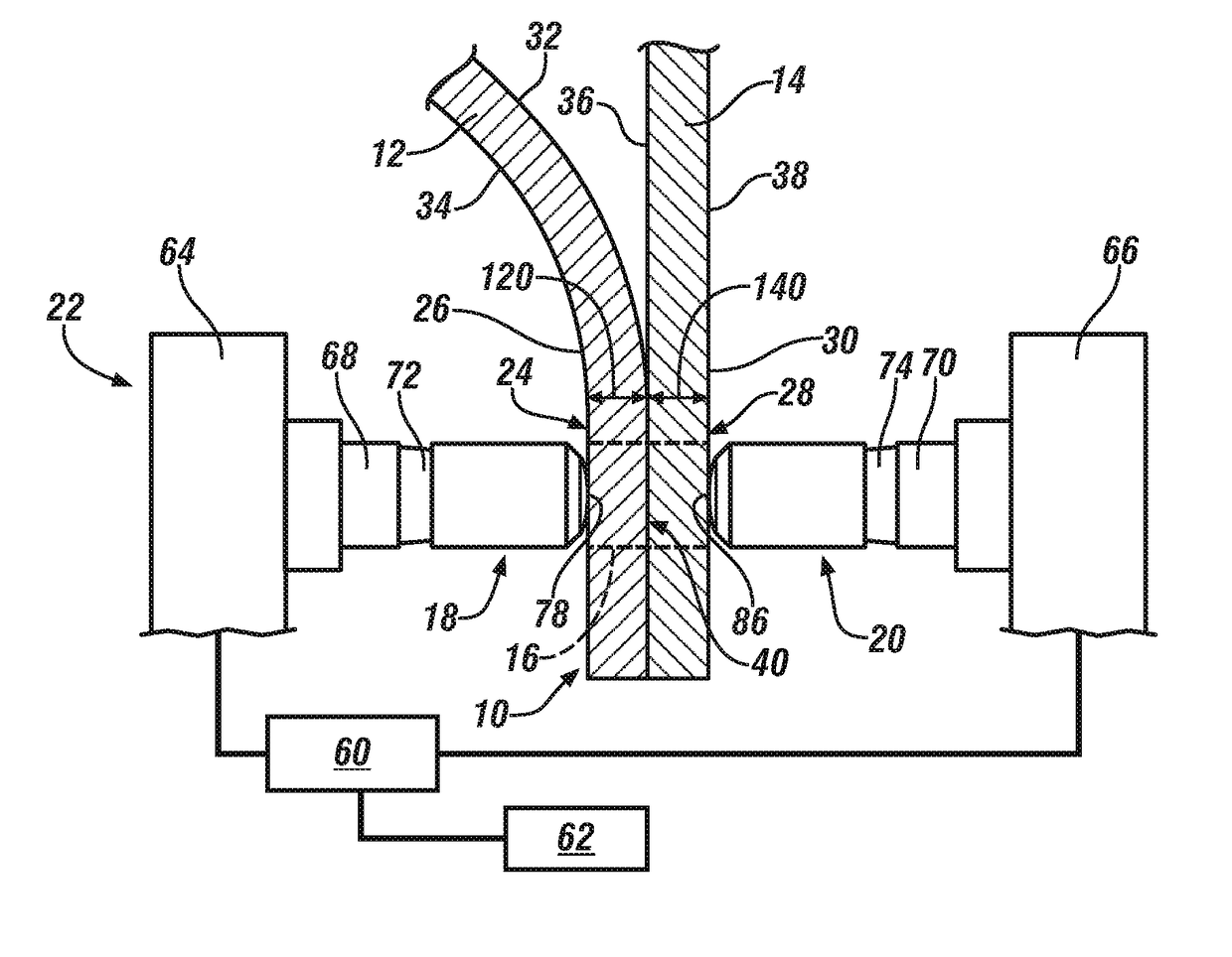 External heat assisted welding of dissimilar metal workpieces