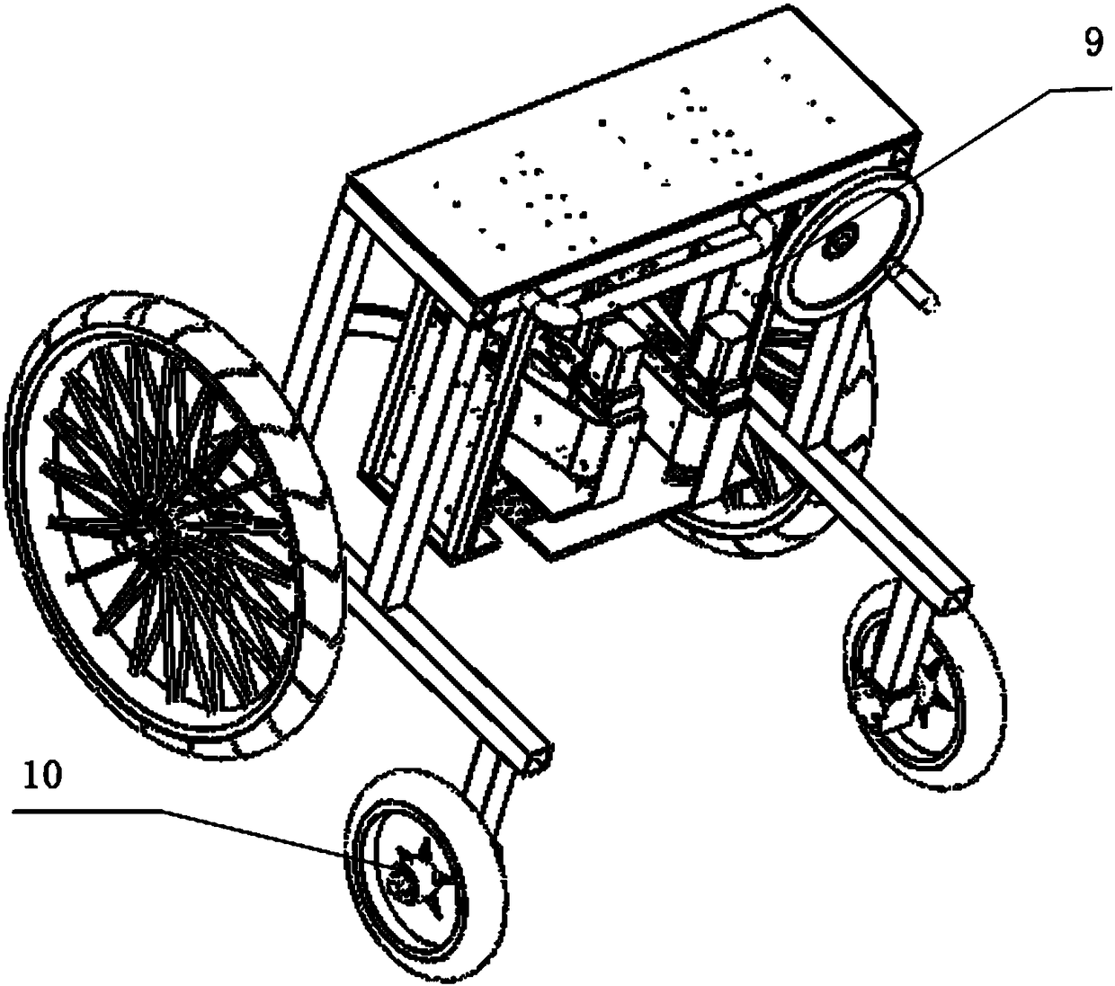 Crossover type pineapple picking vehicle