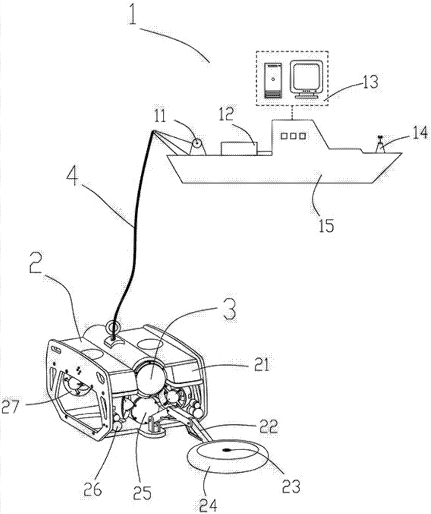 Floating submarine high-precision transient electromagnetic detection system