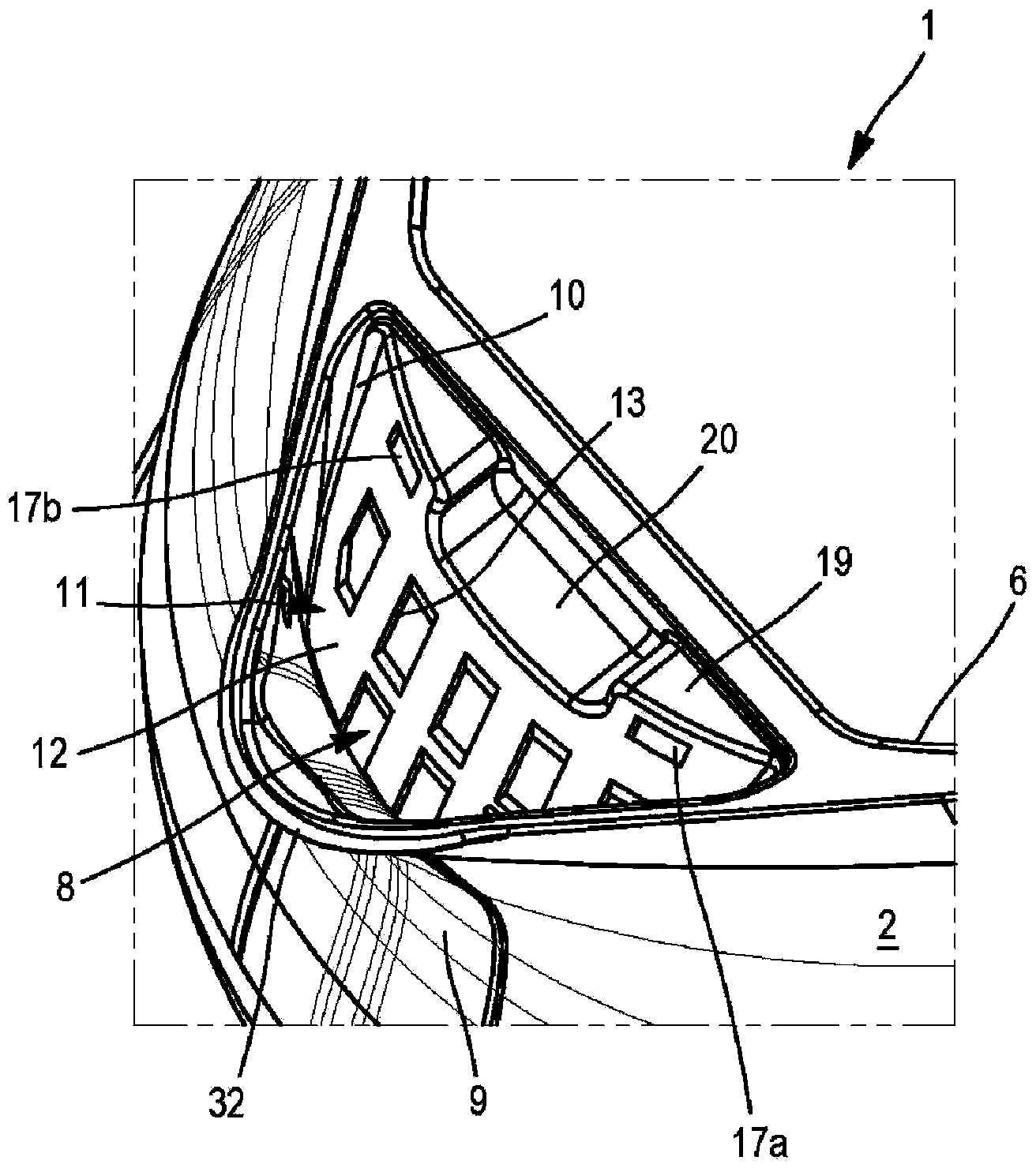 Kettle provided with a removable dust flap and filter assembly