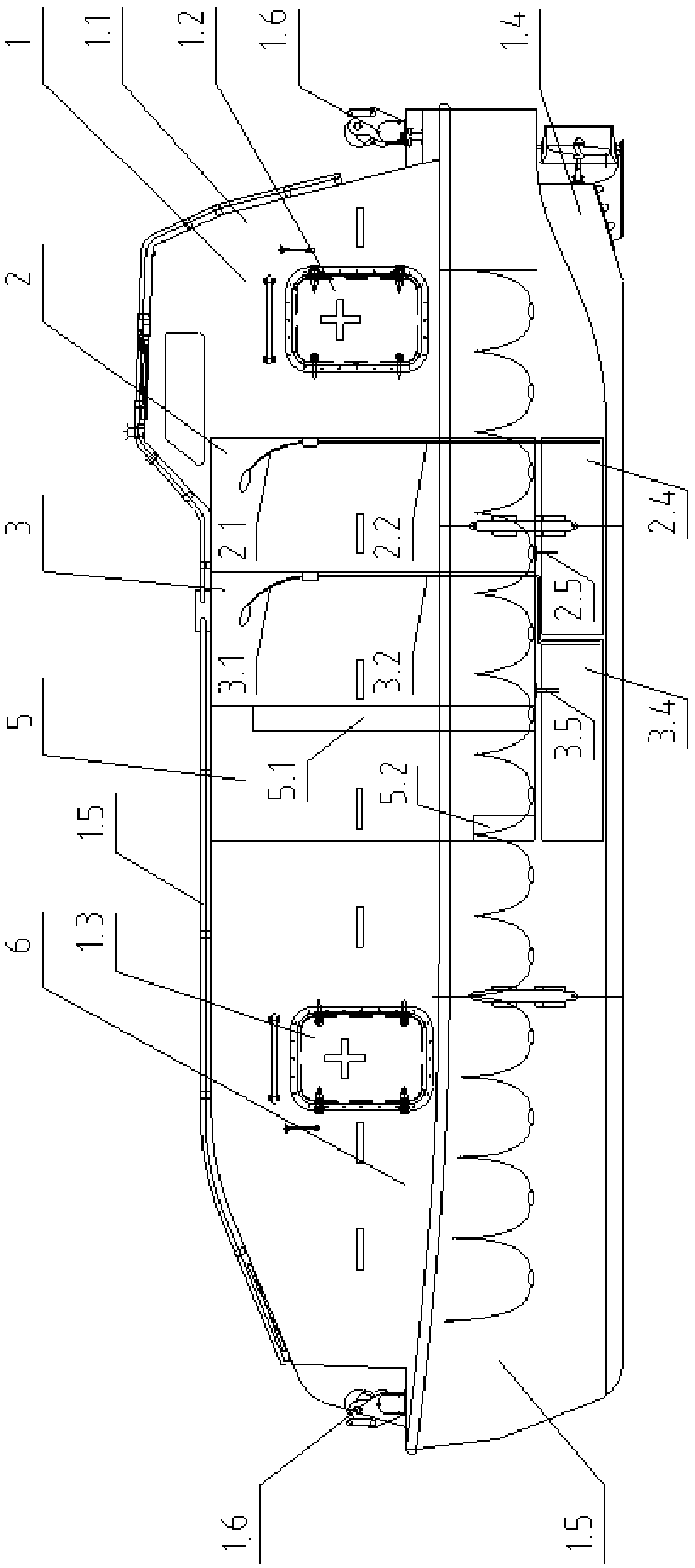 Fully enclosed refractory lifeboat with radiation monitoring and decontamination functions