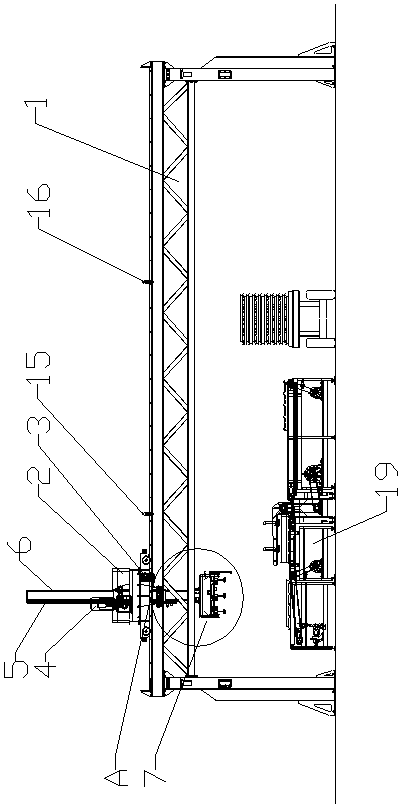 A corrugated board palletizing device