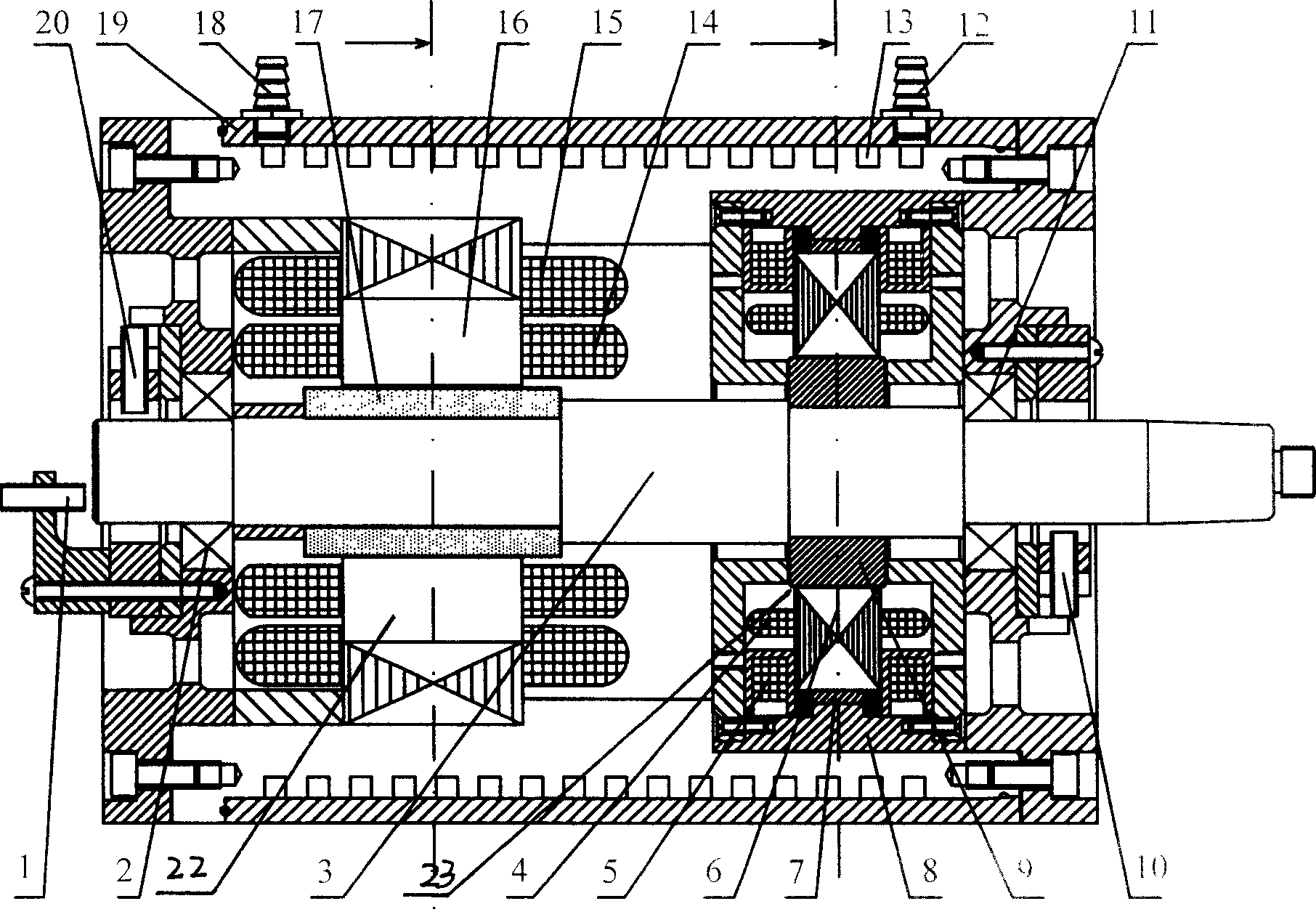 Super-high-speed high-power magnetic-suspension main-shaft motor