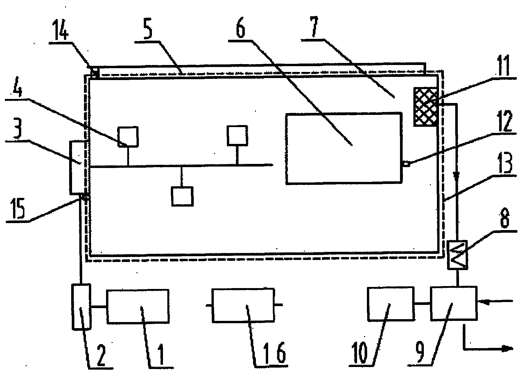 Marine kitchen garbage treatment device