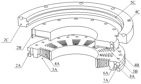 Stair-type self-adaptive air sealing device used for immersed type photoetching machine