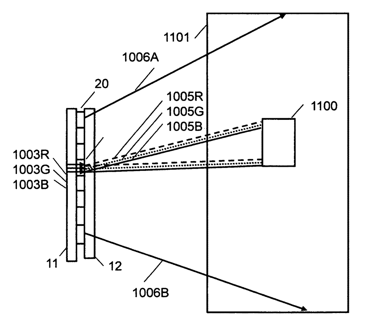 Diffractive waveguide providing structured illumination for object detection