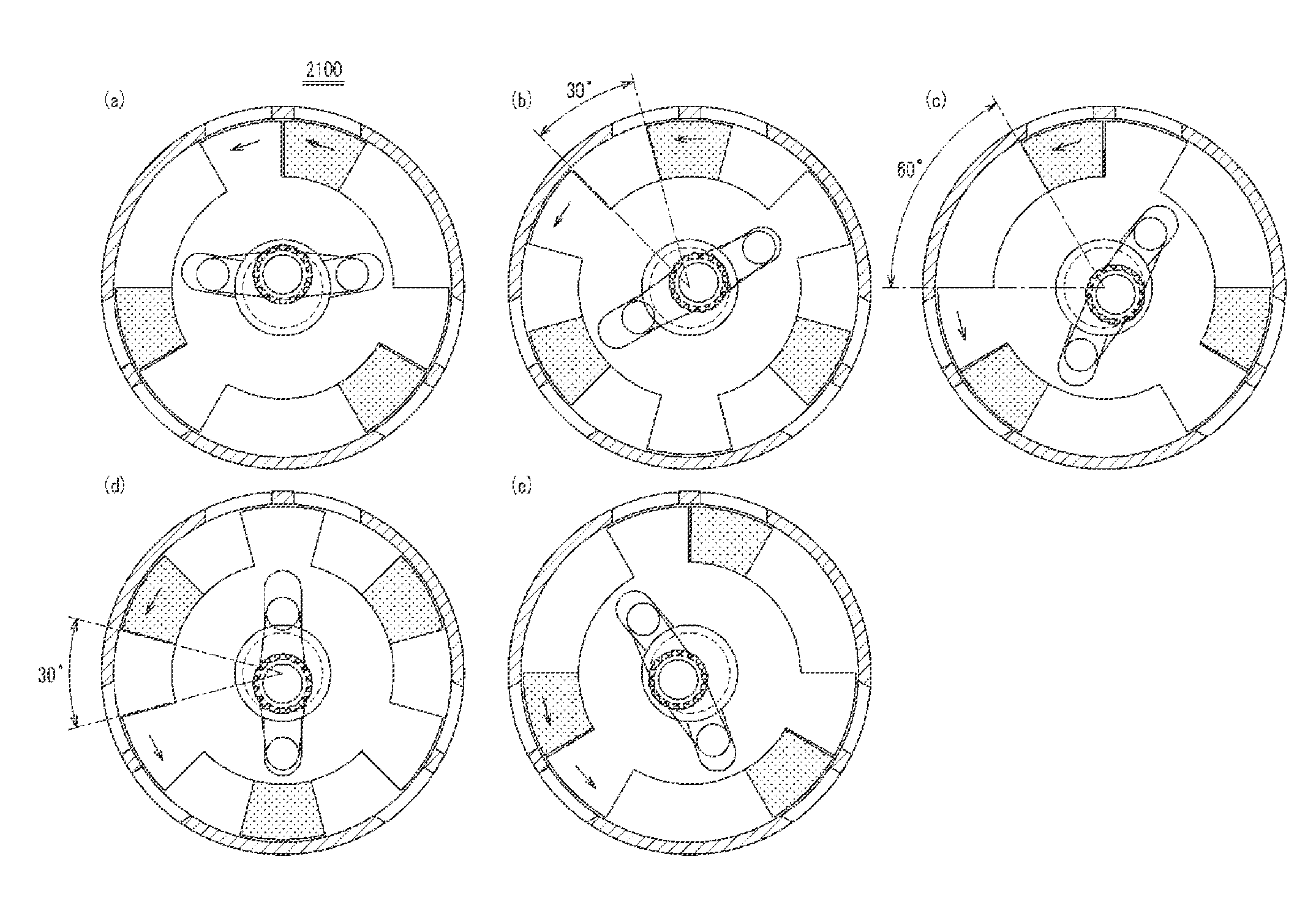 Rotational clap suction/pressure device